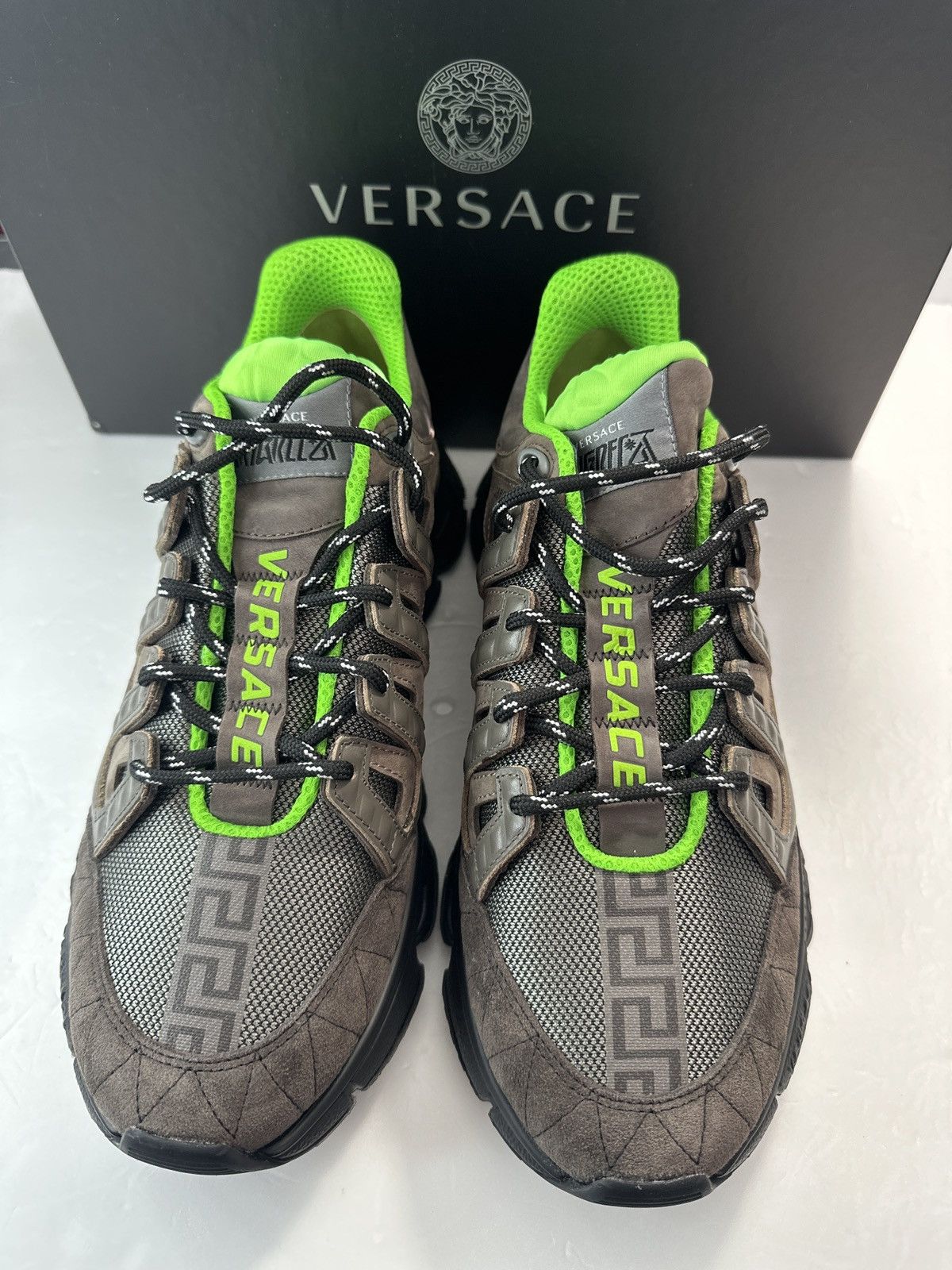 Versace Versace Trigreca Low Top Sneaker (Men) PEPPER/ TAUPE Size US 10 / EU 43 - 23 Thumbnail