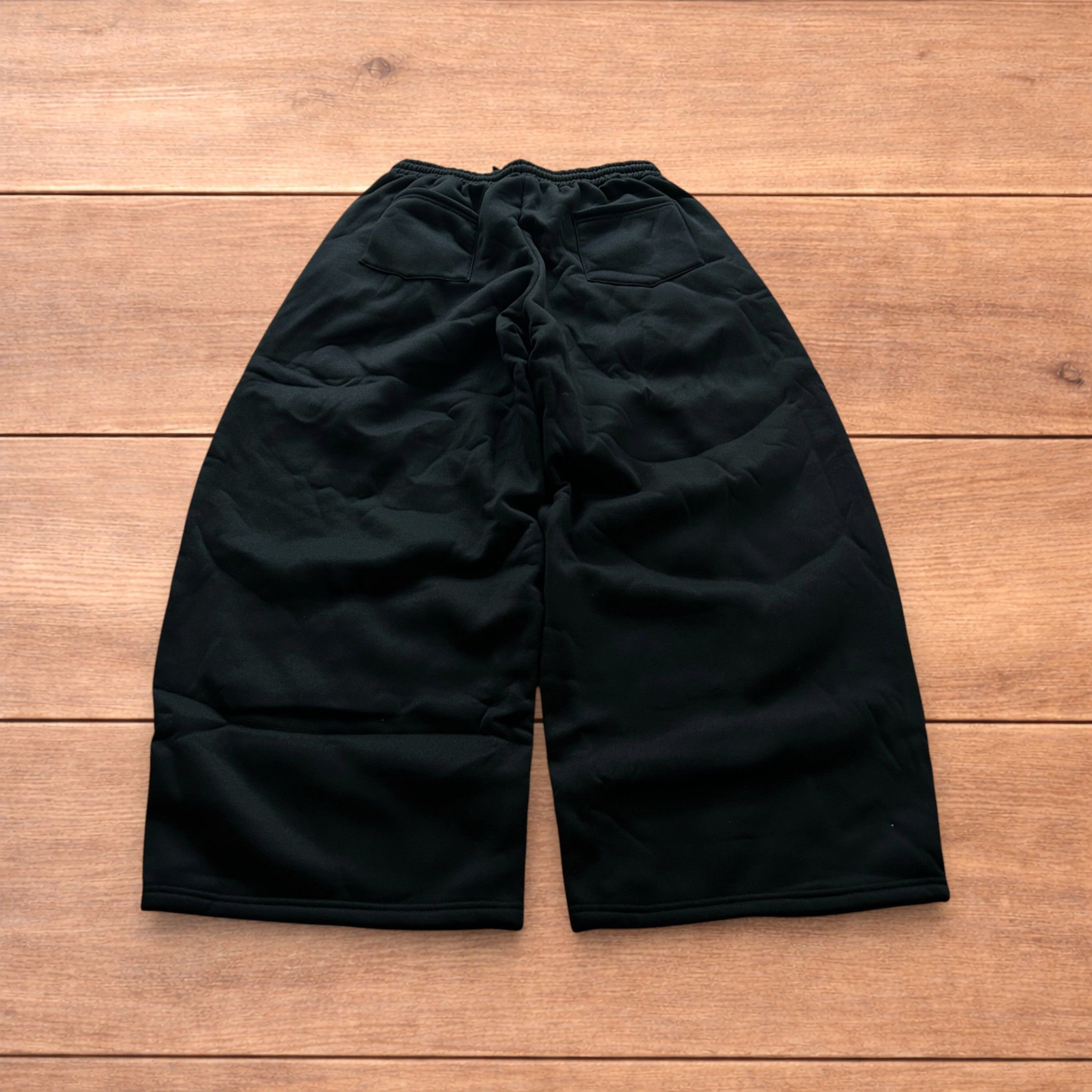 Japanese Brand Super baggy wide leg Korean joggers in black. Size US 34 / EU 50 - 2 Thumbnail