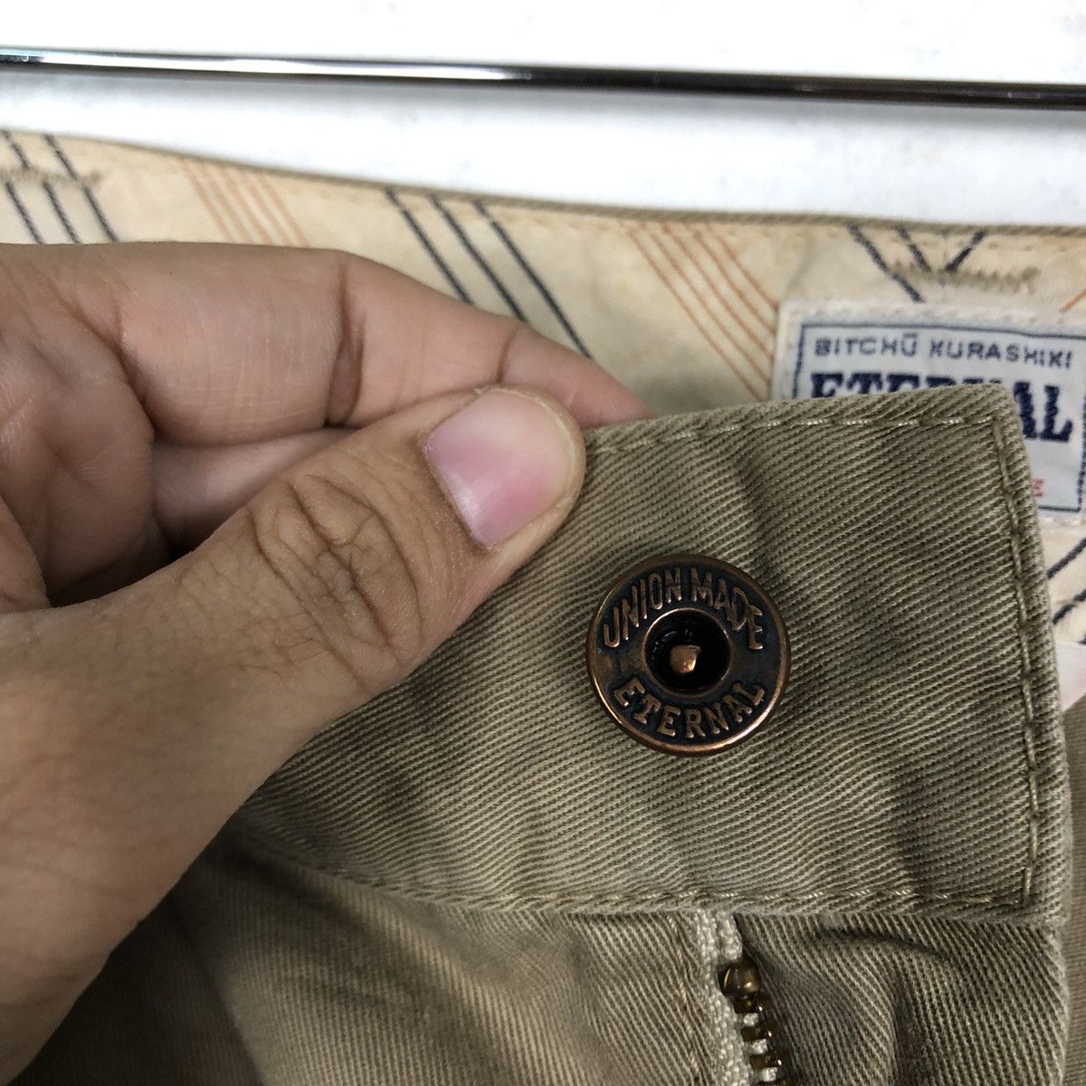 Beauty Beast 🔥90s Rare Patch Design Distressed Eternal Factory UnionMade Size US 32 / EU 48 - 10 Thumbnail