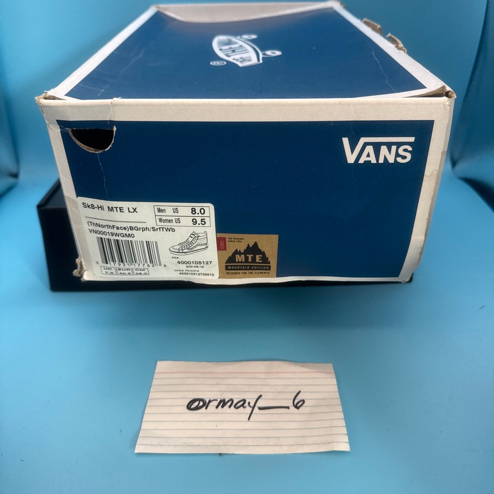 The North Face × Vans Vans Vault x The North Face Sk8-Hi MTE LX Blue Graphite m8 Size US 8 / EU 41 - 8 Thumbnail