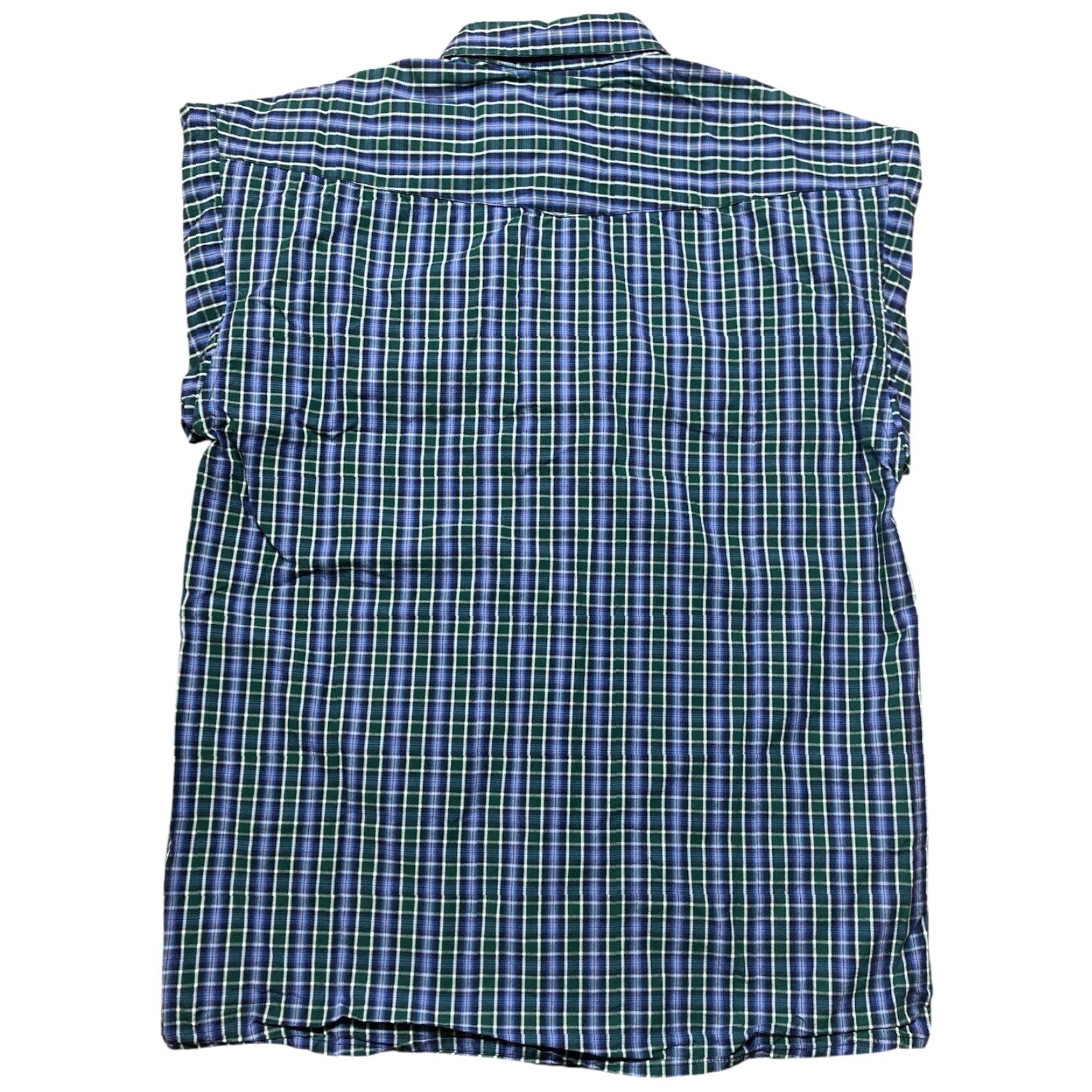 Vintage Panhandle Shirt Mens Tag Medium Plaid Cotton Pearl Snap Blue Green Western Size US M / EU 48-50 / 2 - 3 Thumbnail