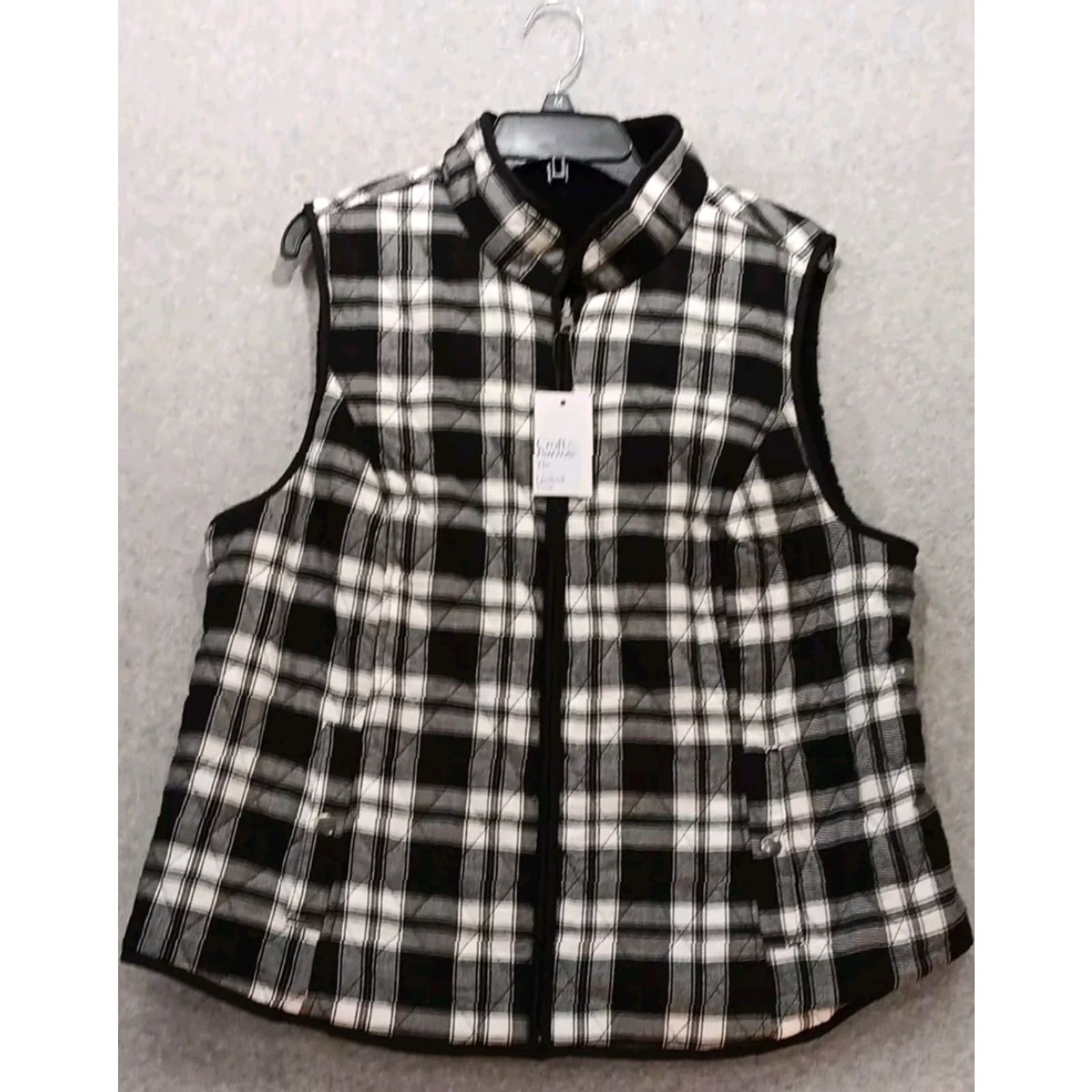 Croft & Barrow Croft & Barrow Women's Vest Quilted Reversible Multicolor Plaid Zip Hip XL NWT Lightweight Pockets Lined Polyester Polyester Size XL / US 12-14 / IT 48-50 - 2 Thumbnail