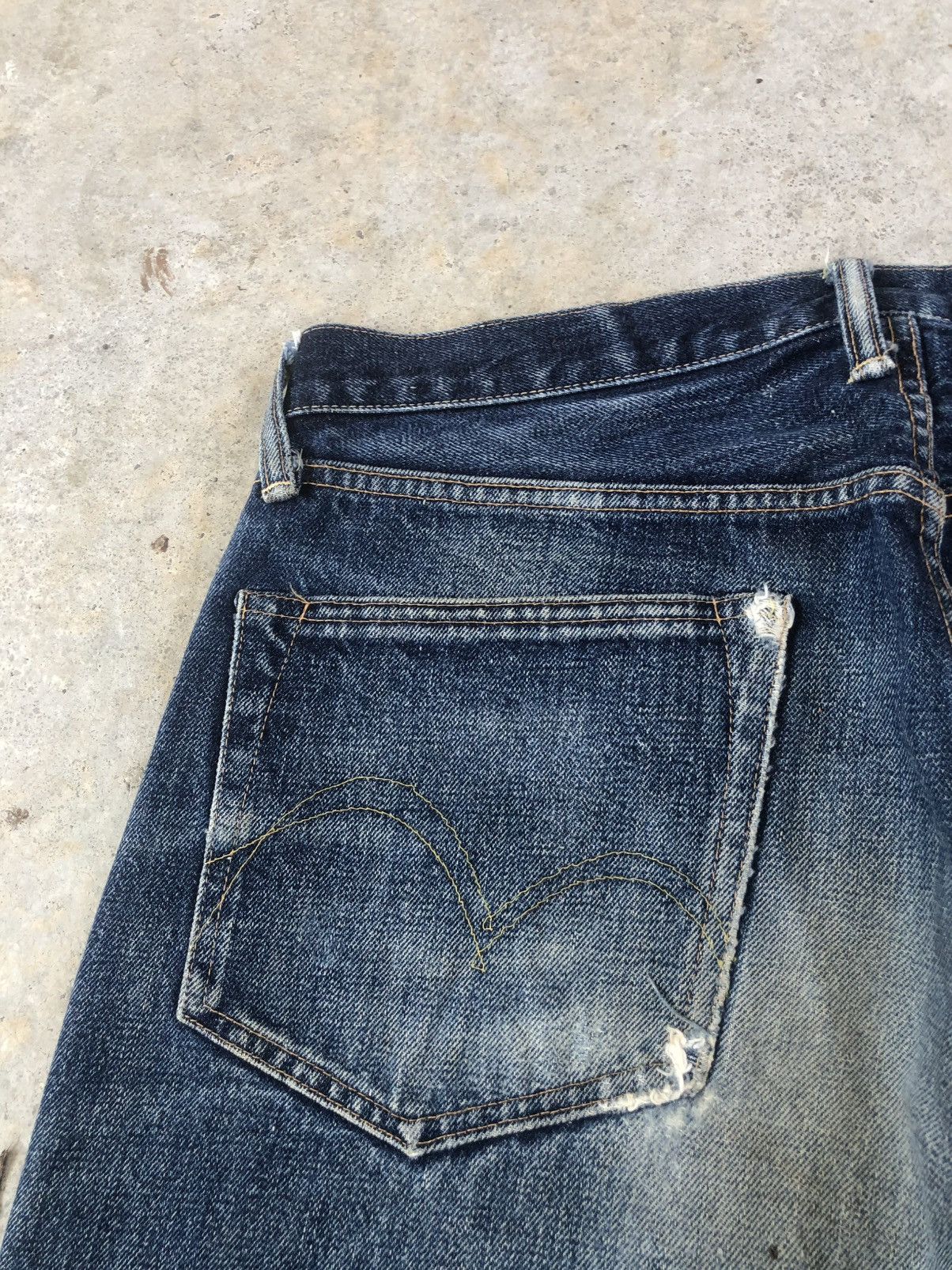Studio D'Artisan Studio D’Artisan SD101 Selvedge Denim Distressed Jeans Size US 31 - 17 Thumbnail