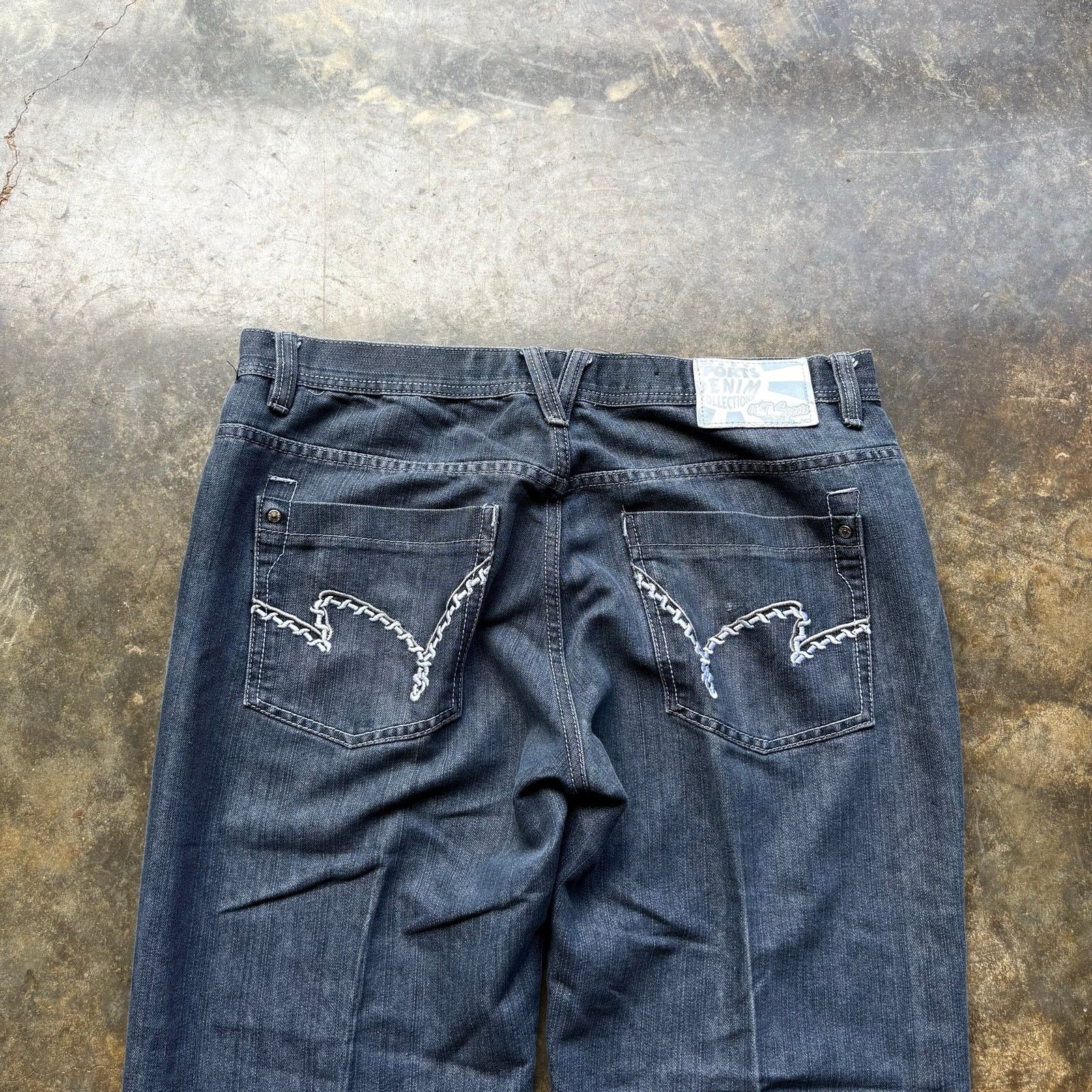 Other Baggy Vintage Y2K Grey Embroidered Jeans Size US 38 / EU 54 - 3 Thumbnail