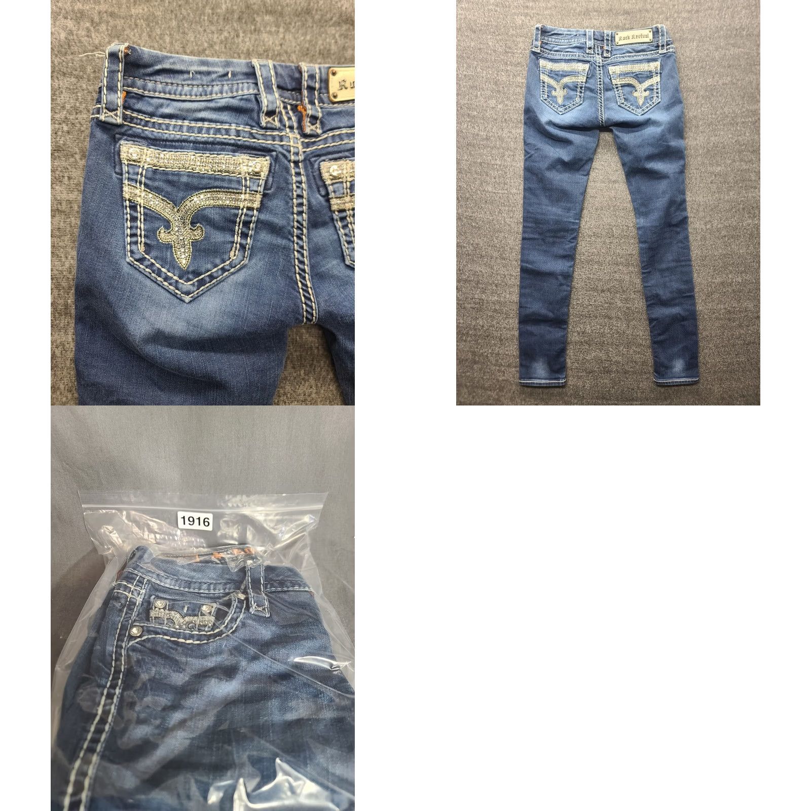Vintage Rock Revival Jeans Womens 25x30 Sherry Skinny Fit Low Rise Distressed Stretch Denim Blue 5-Pocket Womens Rock Revival 90s Western Cowboy Y2K Shirt? Size 42" / US 20 - 9 Thumbnail