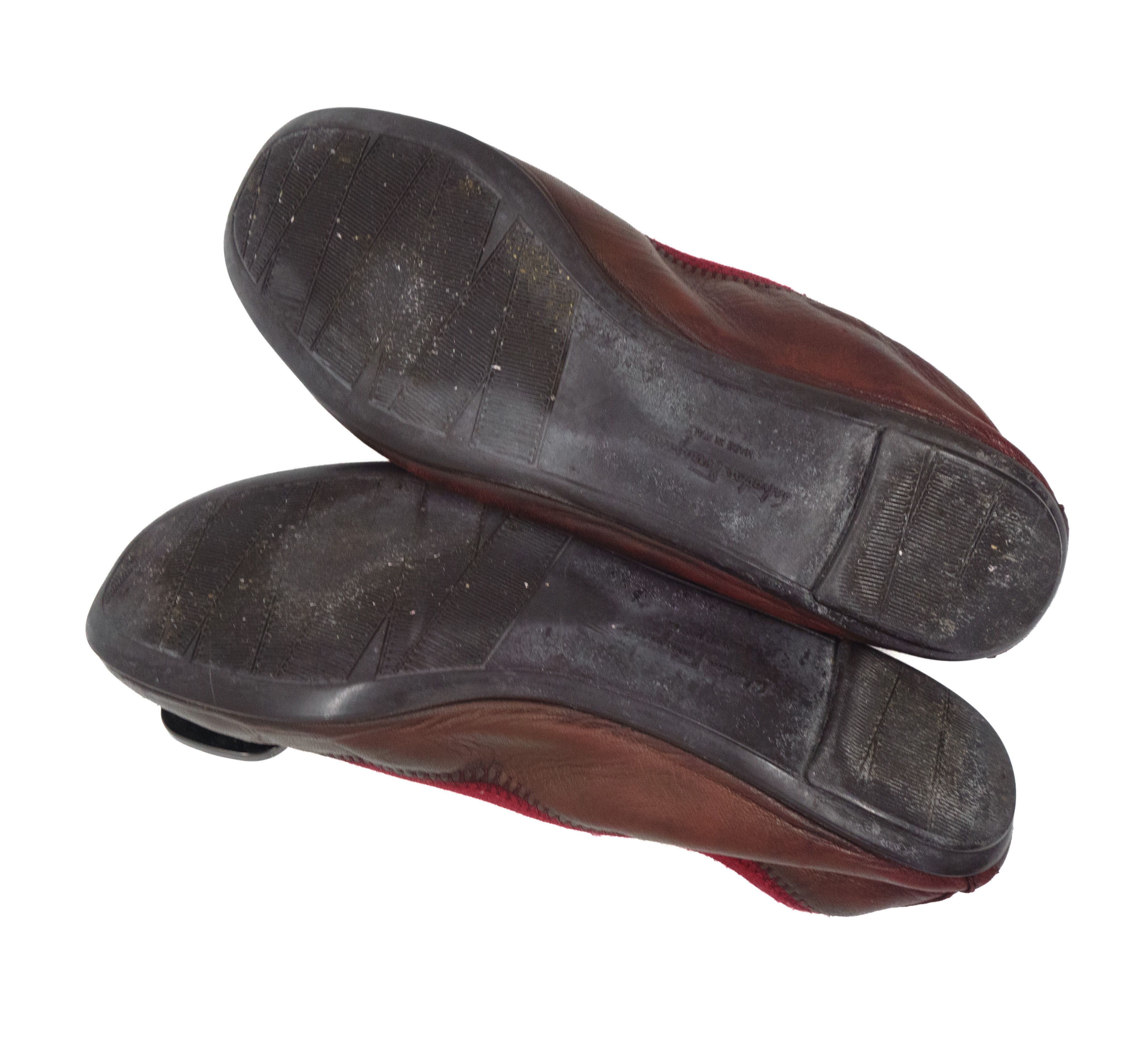Salvatore Ferragamo 00s My Charm Leather Ballet Flats Buckle Logo Y2K Size US 6 / IT 36 - 6 Thumbnail