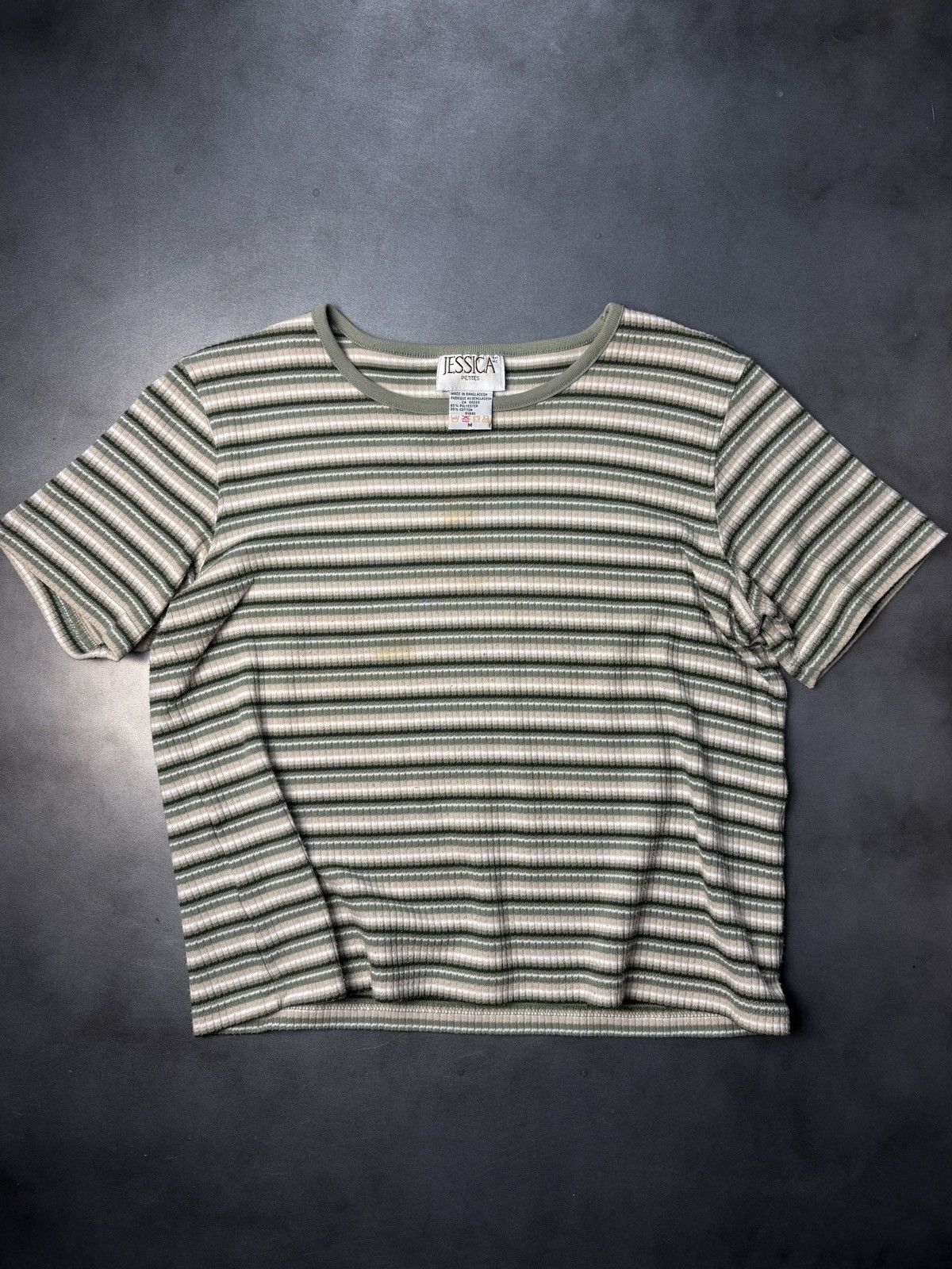 Vintage Y2K 2000s Vintage Striped Tee Stretch Crop Jessica Petites T Size M / US 6-8 / IT 42-44 - 1 Thumbnail