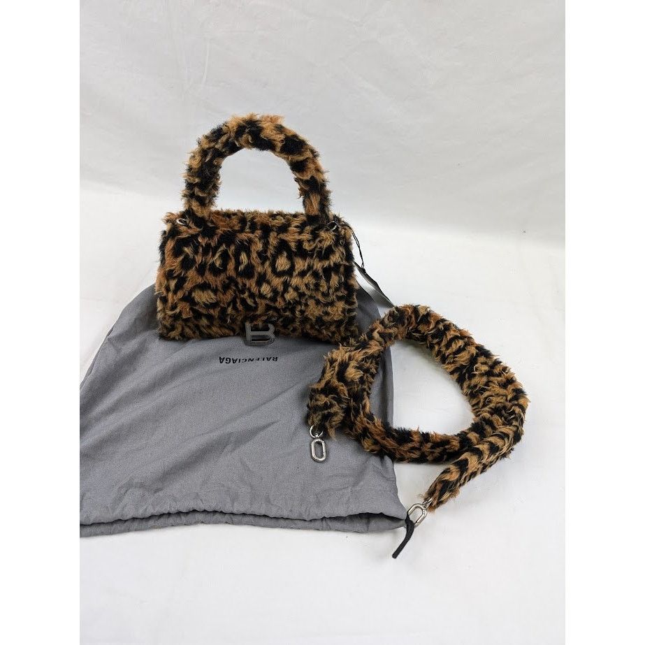 Balenciaga o1rshd1 Size:OS / Leopard Hourglass Top Hand Bag Beige/Brown Size ONE SIZE - 19 Thumbnail