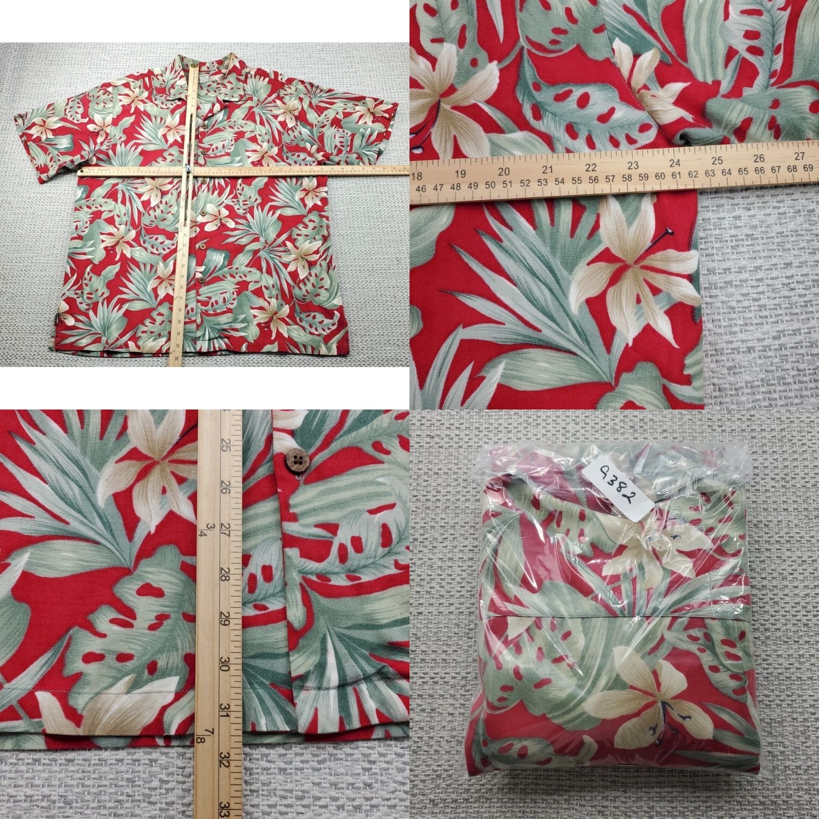 ALOHAS VINTAGE Waterstone Hawaiian Shirt Mens L Red Floral Aloha Button-Up Short Sleeve Casual Vintage Size US L / EU 52-54 / 3 - 8 Thumbnail