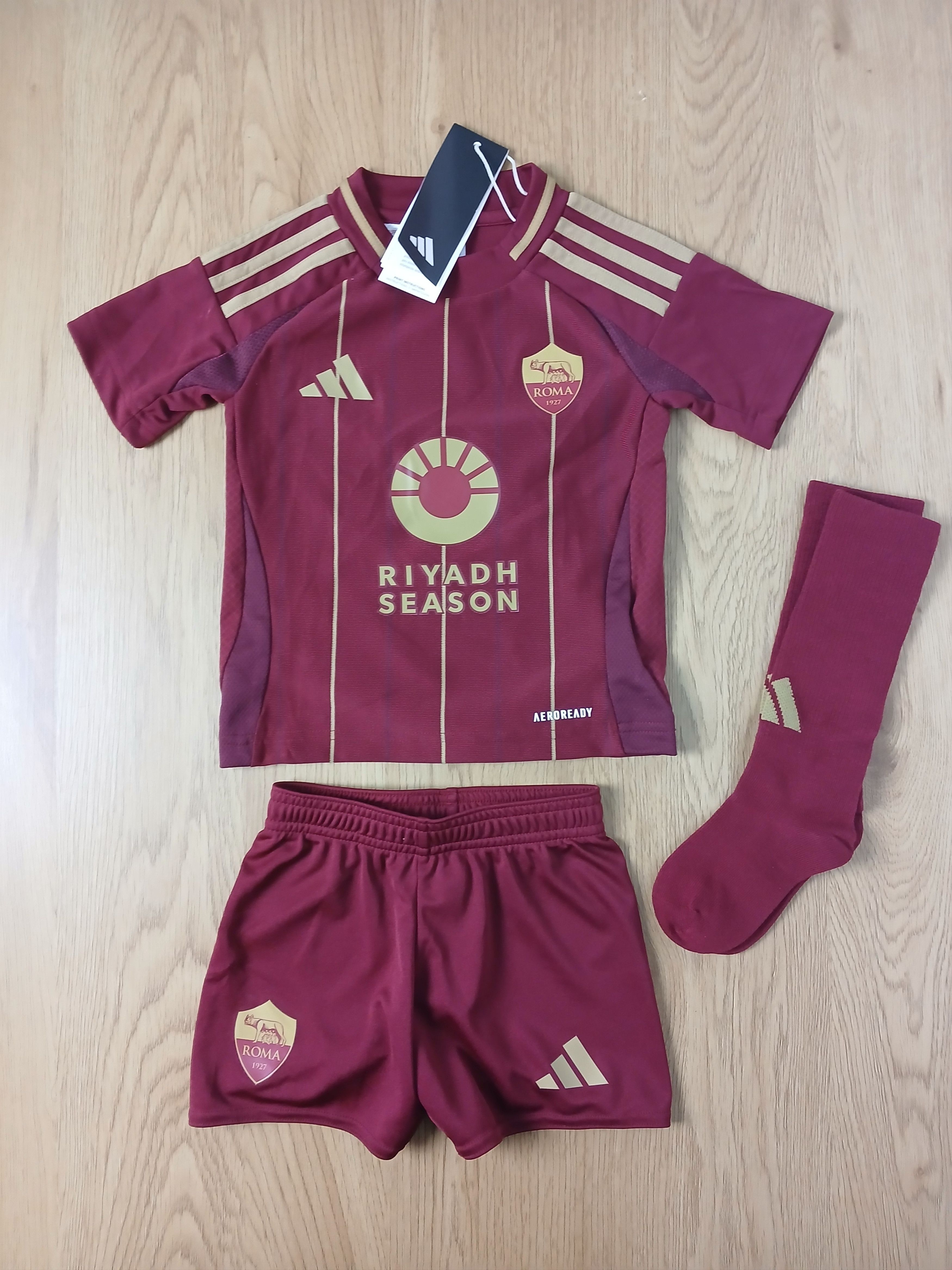Adidas New KIDS AS Roma 24/25 Home Football Kit Size US XXS / EU 40 - 1 Thumbnail