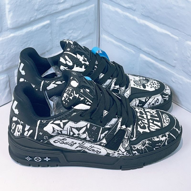 Louis Vuitton Louis Vuitton Black and White Trainer Sneakers -2508 Size US 6 / EU 39 - 5 Thumbnail