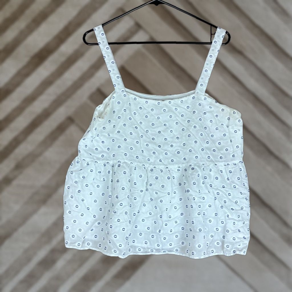 Loft LOFT Womens Blouse White Blue Sweetheart Tank Lined Lightweight 12 Shirt Womens Adult 12 White Blue Size XL / US 12-14 / IT 48-50 - 1 Thumbnail