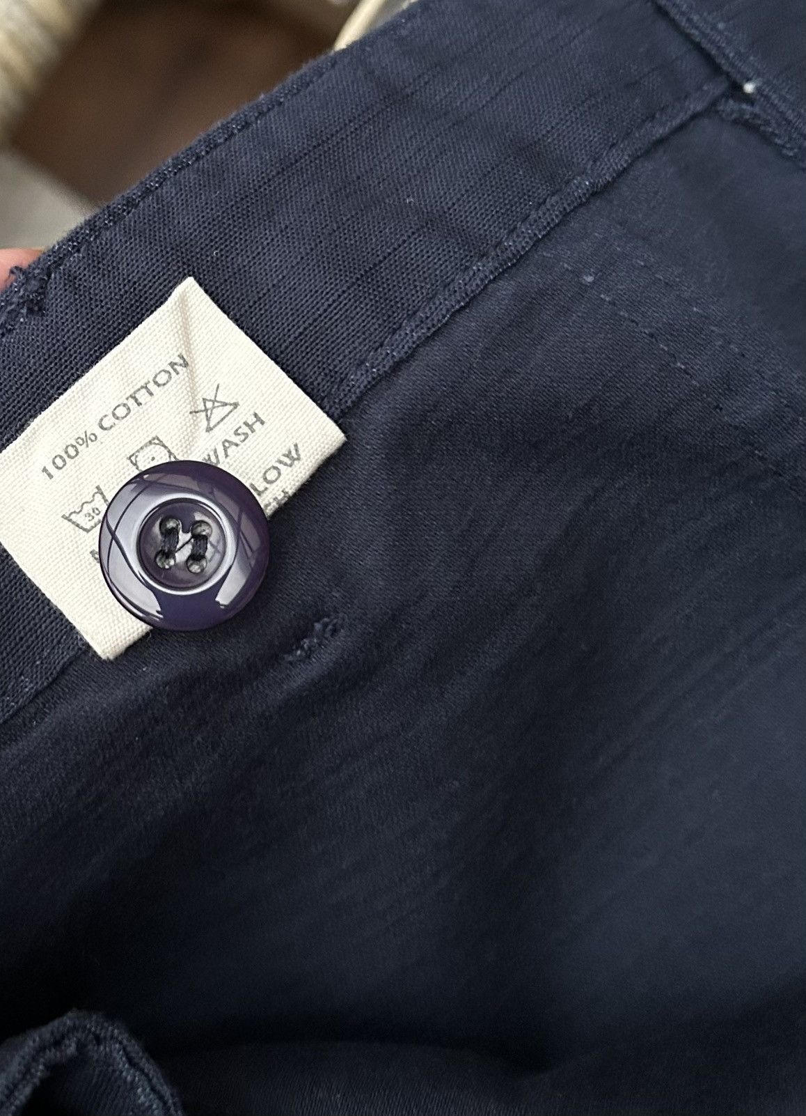 Japanese Brand Okonkwo Mfg Navy Blue Fatigue Pants Loos Fit Size US 37 - 9 Thumbnail