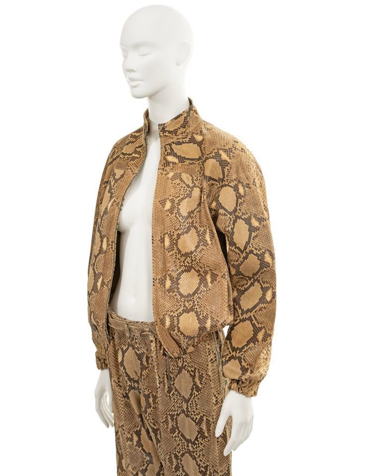 Gucci Tom Ford Gucci 2000 Runway Python Leather Jacket Size 40 Size M / US 6-8 / IT 42-44 - 20 Thumbnail