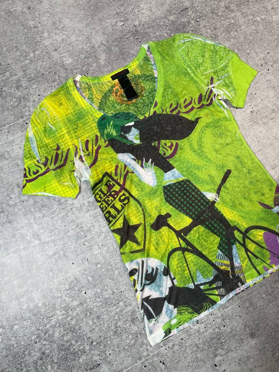 Custo Barcelona Vintage 00s Custo Barcelona AOP Printed Top T-Shirt Y2K Size L / US 10 / IT 46 - 2 Thumbnail