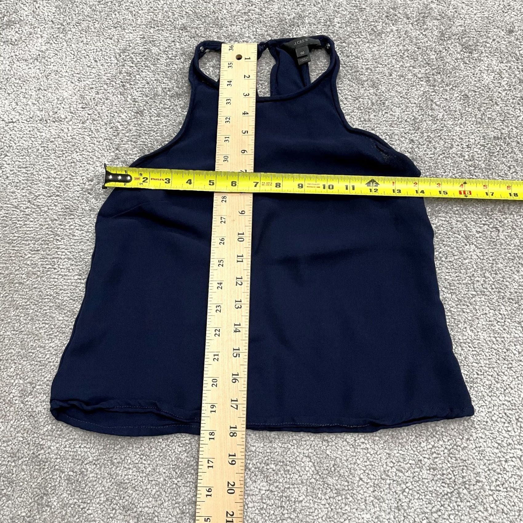 J.Crew J.CREW Halter Tank Top Womens 00 Navy Blue Sleeveless Viscose Casual Size XXS / US 00 / IT 34 - 7 Thumbnail
