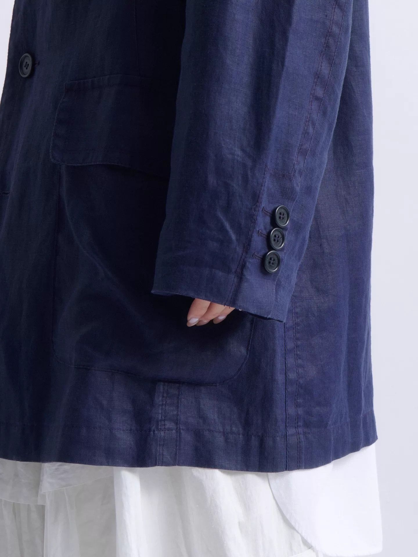 Gianfranco Ferre GIANFRANCO FERRE 90s STUDIO Line Indigo Linen Jacket Size US S / EU 44-46 / 1 - 7 Thumbnail
