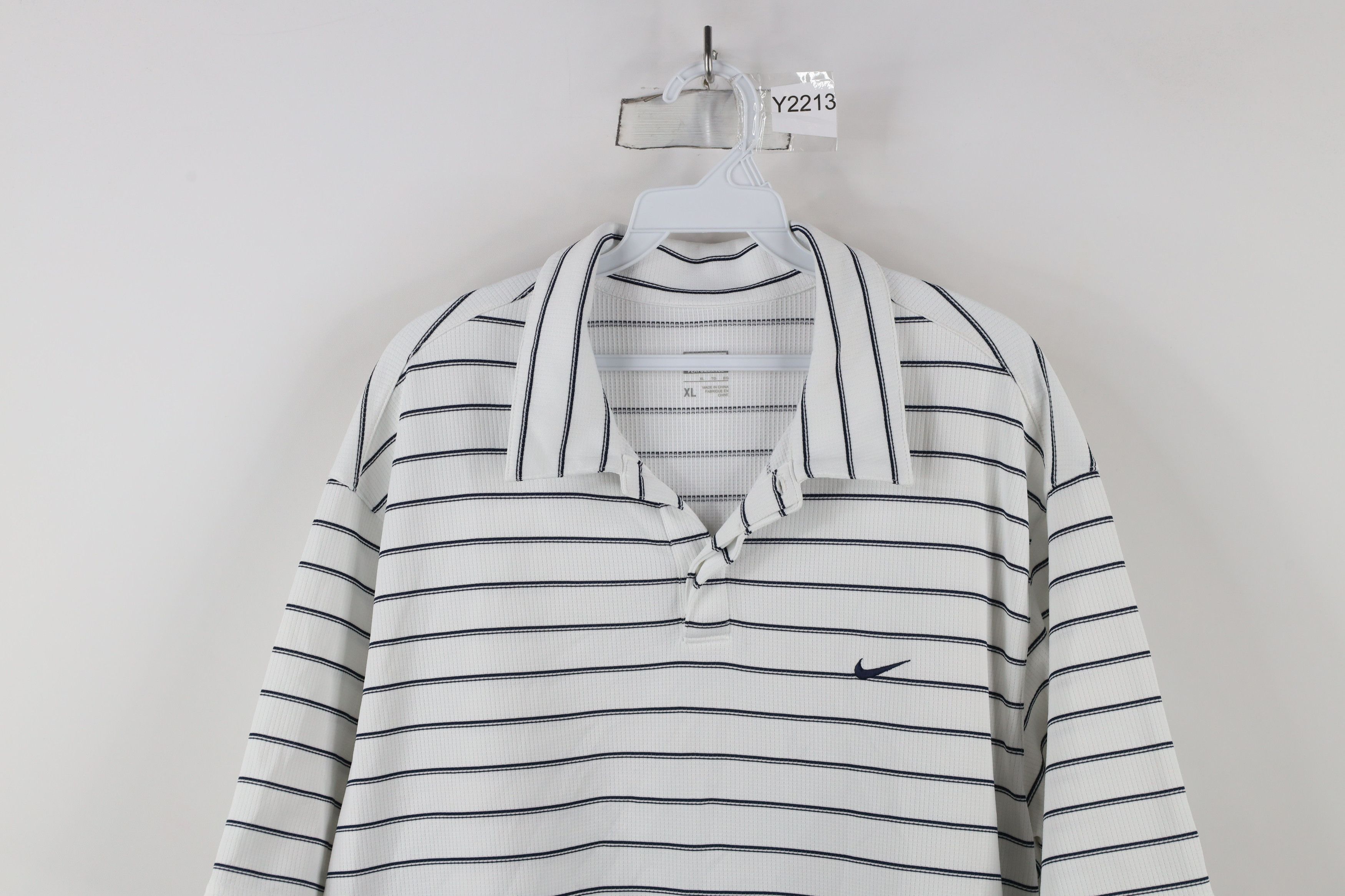 Nike × Vintage Vintage Nike Golf Scott Mini Swoosh Striped Polo Shirt Size US XXL / EU 58 / 5 - 2 Thumbnail