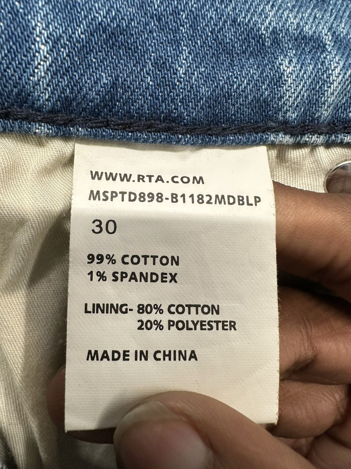 Rta Rta Small White Spell Distressed Blue Denim Jeans Size 30 Size US 30 / EU 46 - 5 Thumbnail