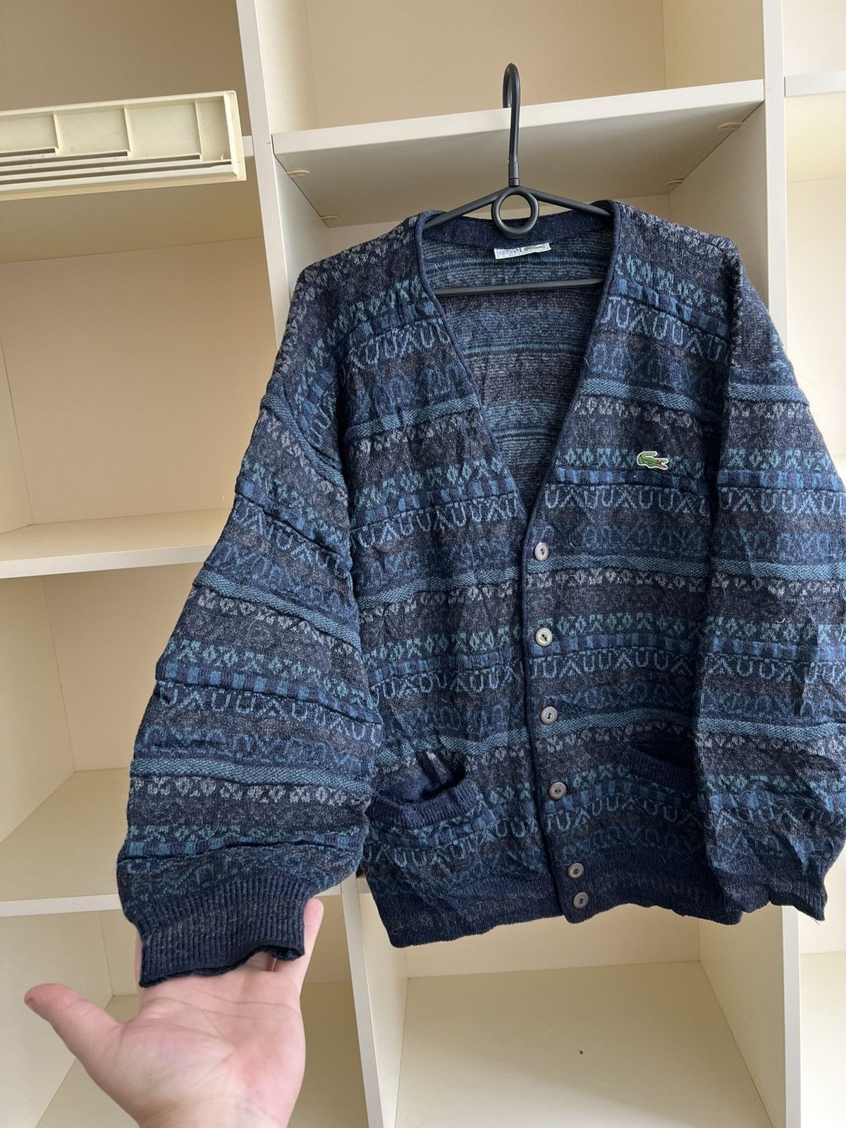 Lacoste Vintage 1990s Lacoste Cardigan Sweater Size US L / EU 52-54 / 3 - 8 Thumbnail