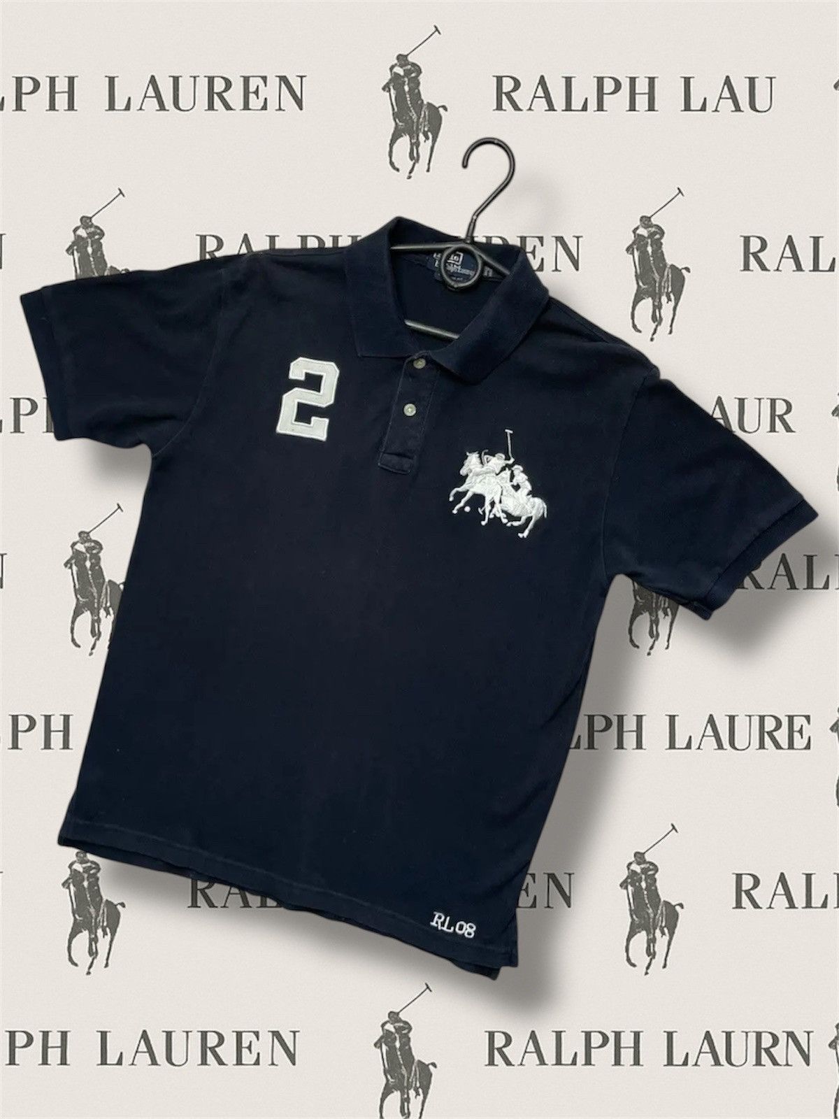 Polo Ralph Lauren Vintage polo Ralph Lauren navy big logo size M rare Size US M / EU 48-50 / 2 - 1 Thumbnail