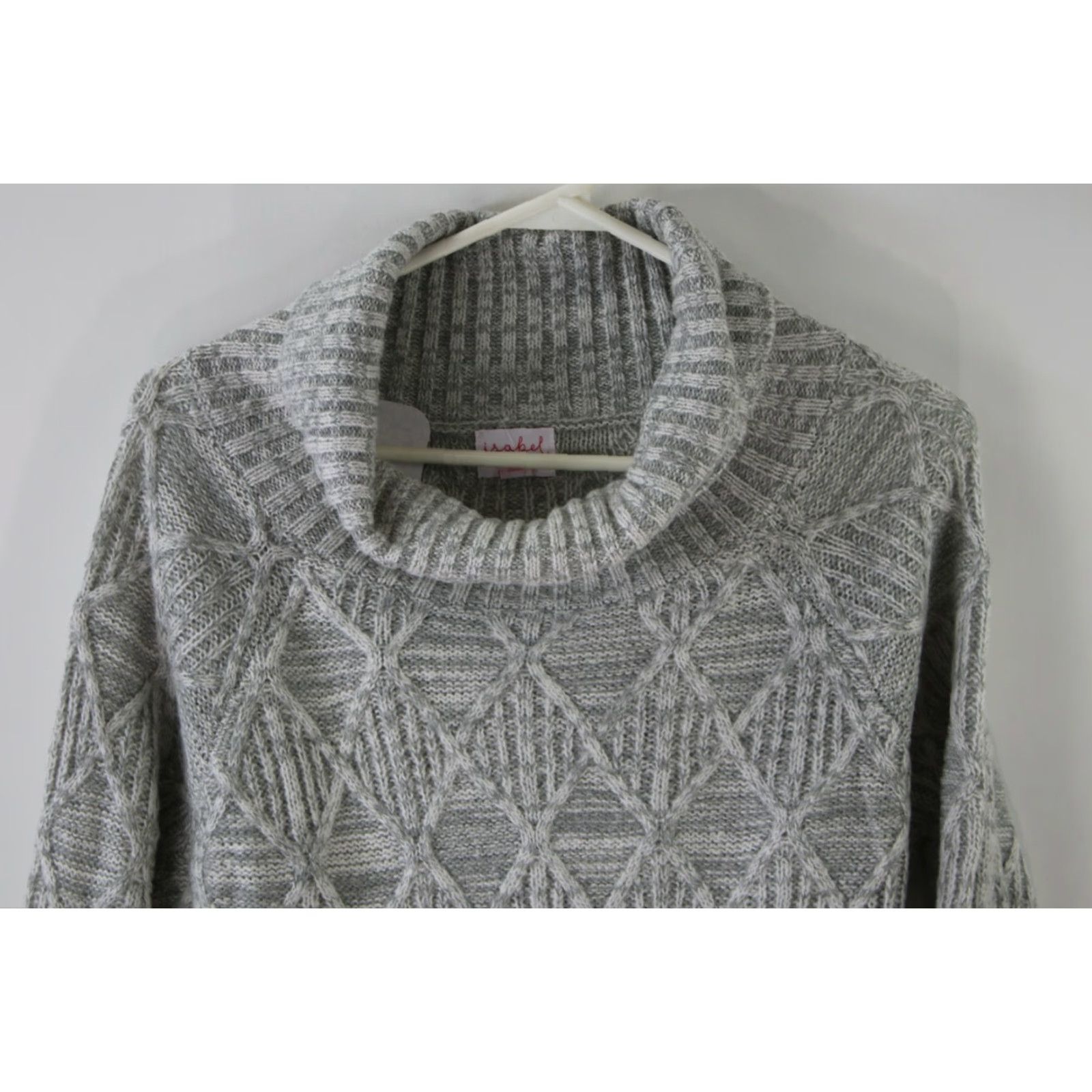 Vintage Isabel Maternity Womens Gray Cowl Neck Cable Knit Tunic Pullover Sweater Size S Size S / US 4 / IT 40 - 3 Thumbnail