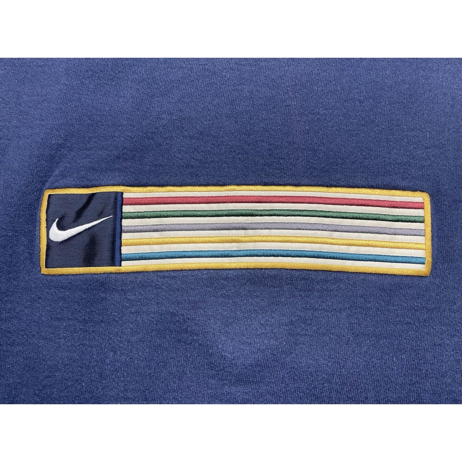 Nike VTG 90s Nike XL Crewneck Sweatshirt Made in USA Multi Stripe Size US XL / EU 56 / 4 - 7 Thumbnail