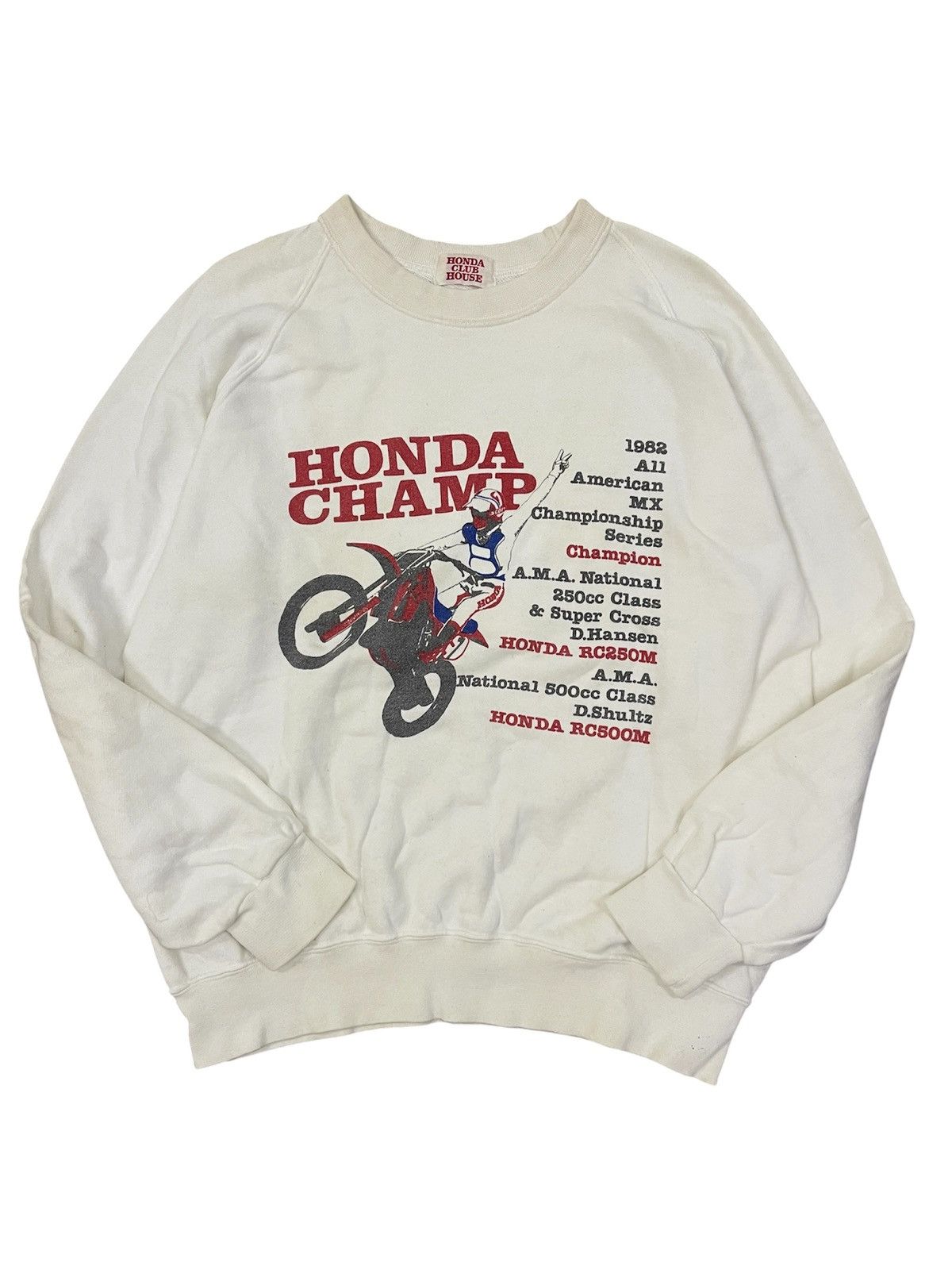 Honda Golden era 80s HONDA Champ MX dirt bike crewneck pullover Size US M / EU 48-50 / 2 - 3 Thumbnail