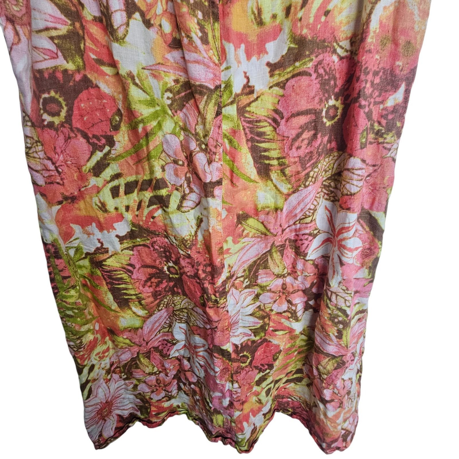 J. Jill J. Jill Womens Floral Linen Mini Dress Sz M Lagenlook Resort Size M / US 6-8 / IT 42-44 - 3 Thumbnail