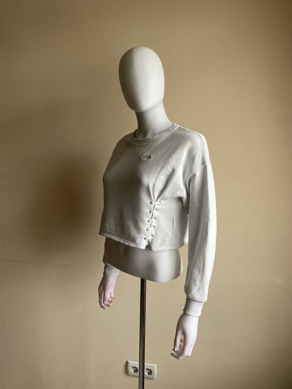 Chloe Chloe Womens White Cropped Sweatshirt Size 12 Size M / US 6-8 / IT 42-44 - 5 Thumbnail