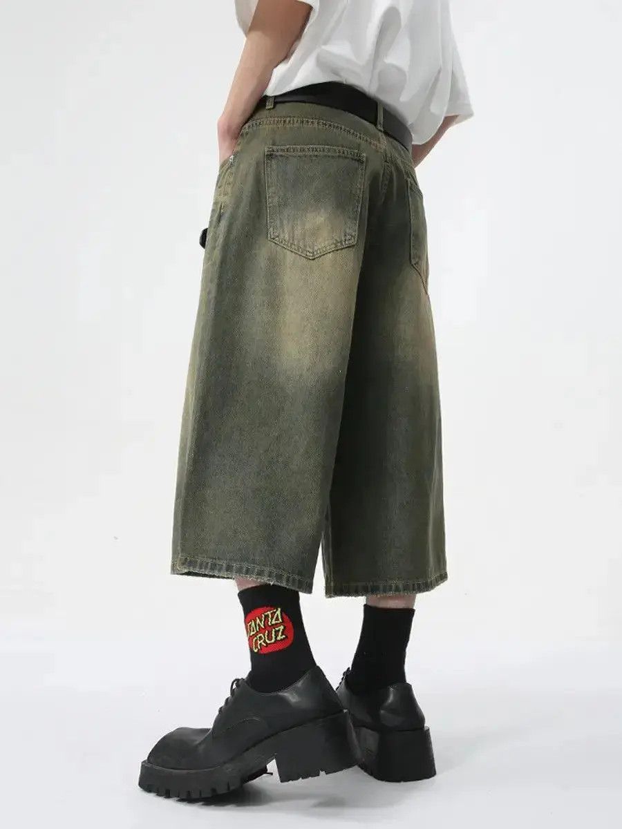 Japanese Brand Retro straight leg wide leg denim shorts Size US 32 / EU 48 - 2 Thumbnail