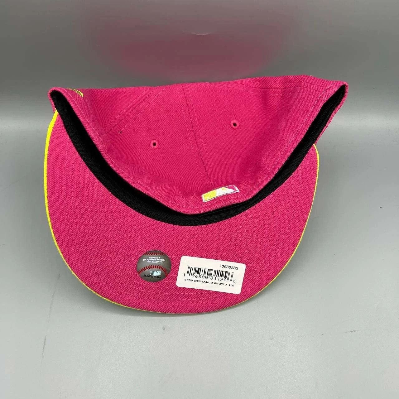 New Era New York Yankees Hat Men 7 1/4 Pink Yellow Fitted Cap New Size ONE SIZE - 5 Thumbnail