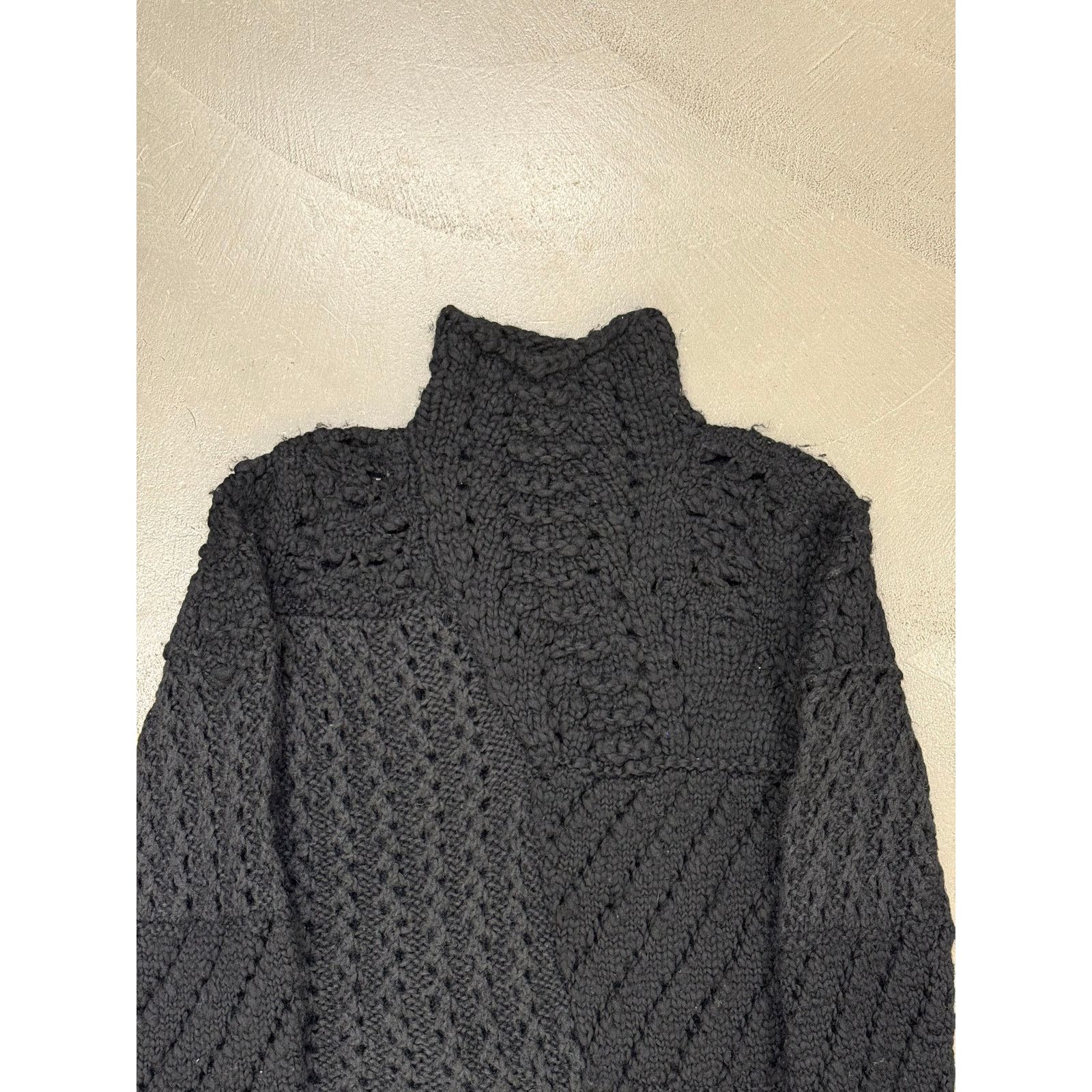 Giorgio Armani 1990s Emporio Armani patchwork heavy hand knitted sweater Size XXL / US 16-18 / IT 52-54 - 4 Thumbnail