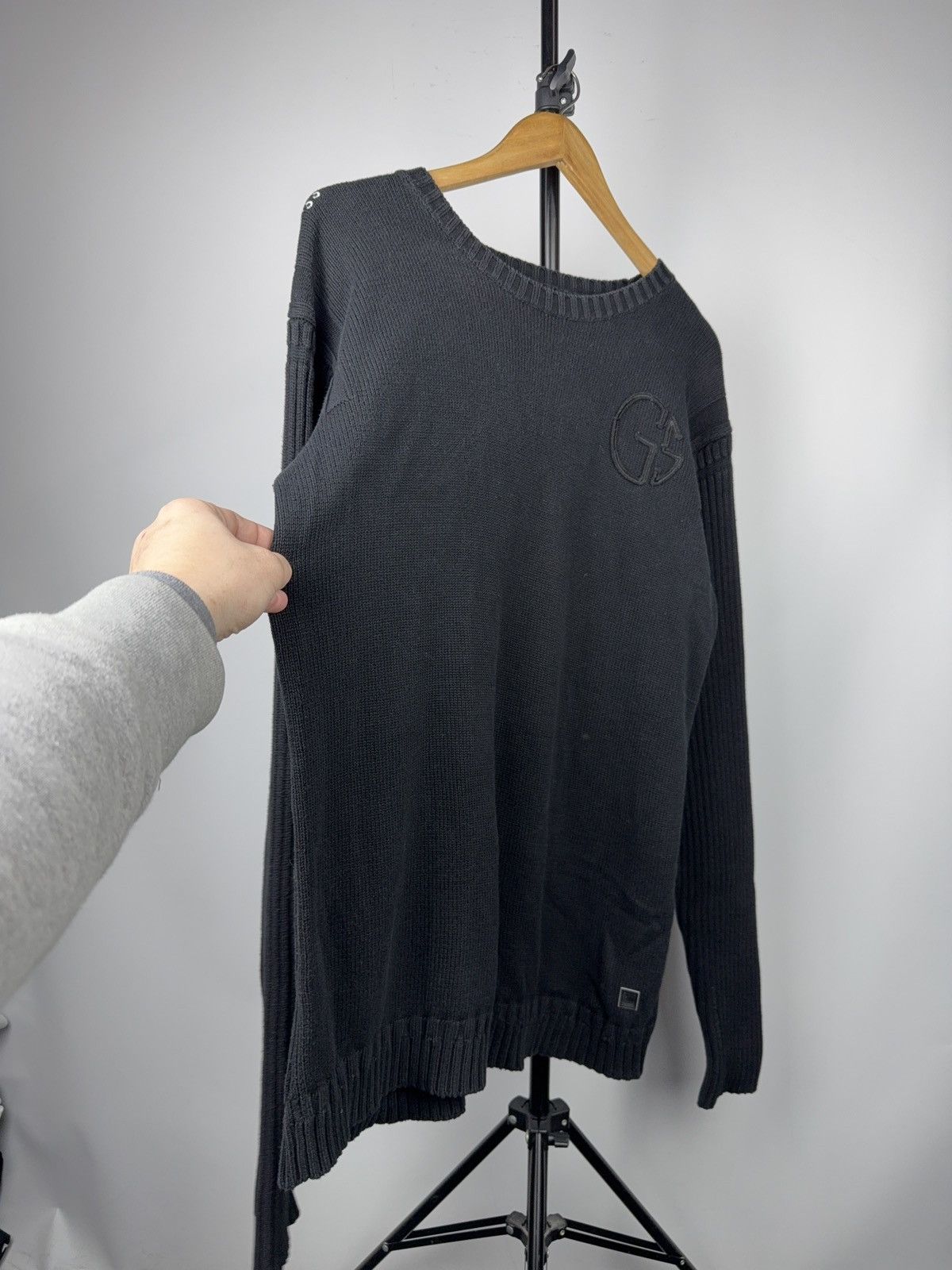 G-Star Avant Garde 00s G-Star RAW Black Knit Sweater Embossed Logo Size US XL / EU 56 / 4 - 4 Thumbnail