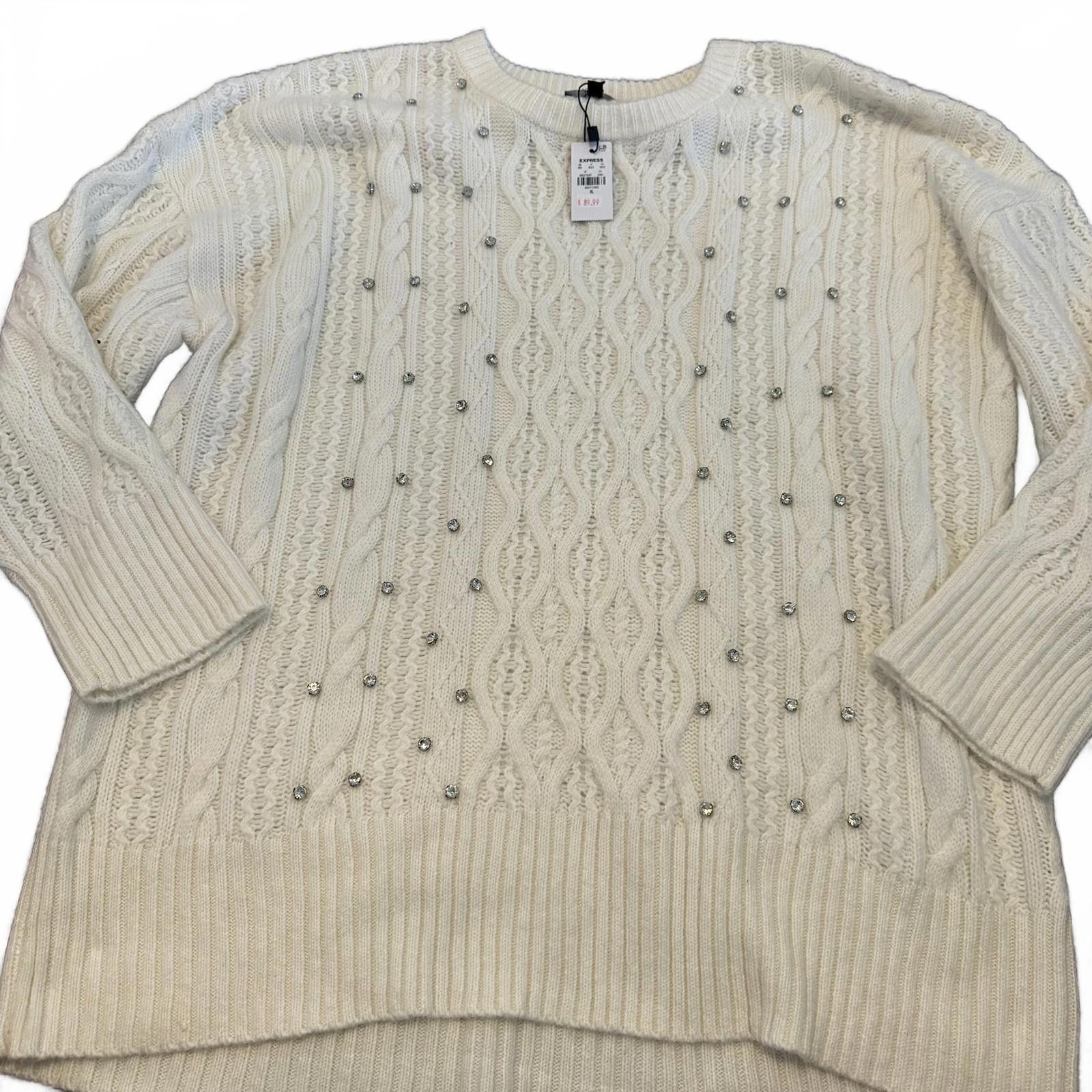 Express Express Cable Knit Sweater with rhinestone Accents Size XL / US 12-14 / IT 48-50 - 1 Thumbnail