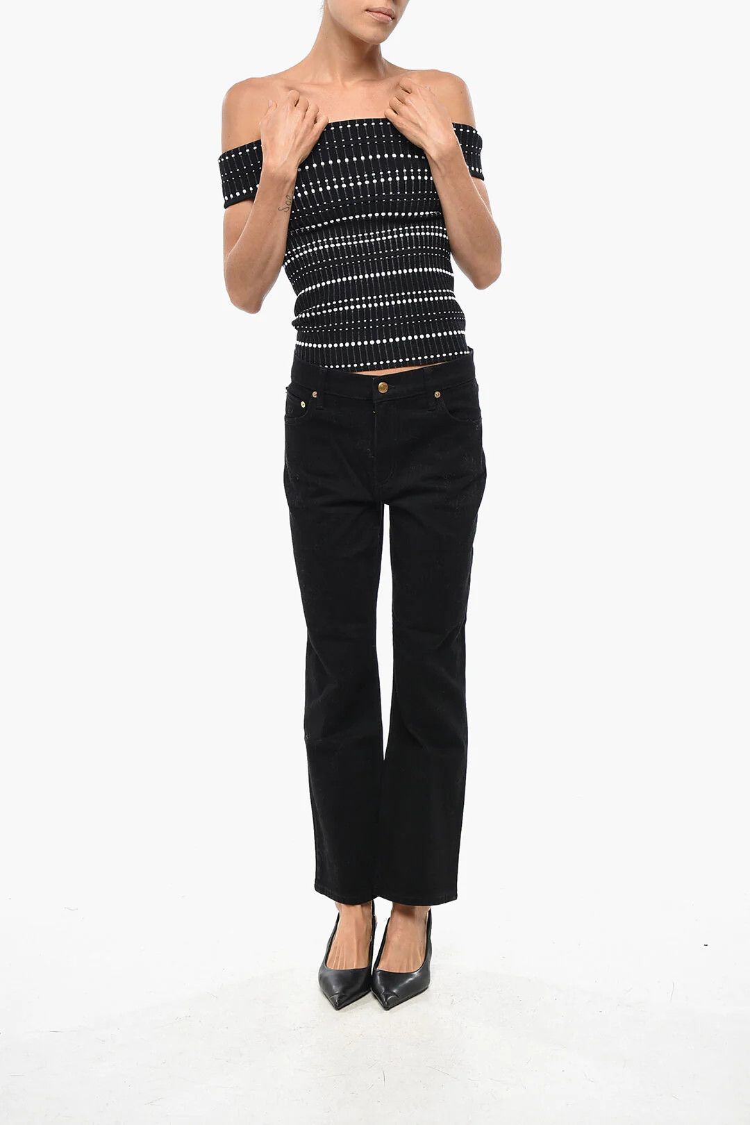 Tory Burch og1mm0426 Dark-Wash Jeans in Black Size 25" / US 0 / IT 36 - 4 Thumbnail