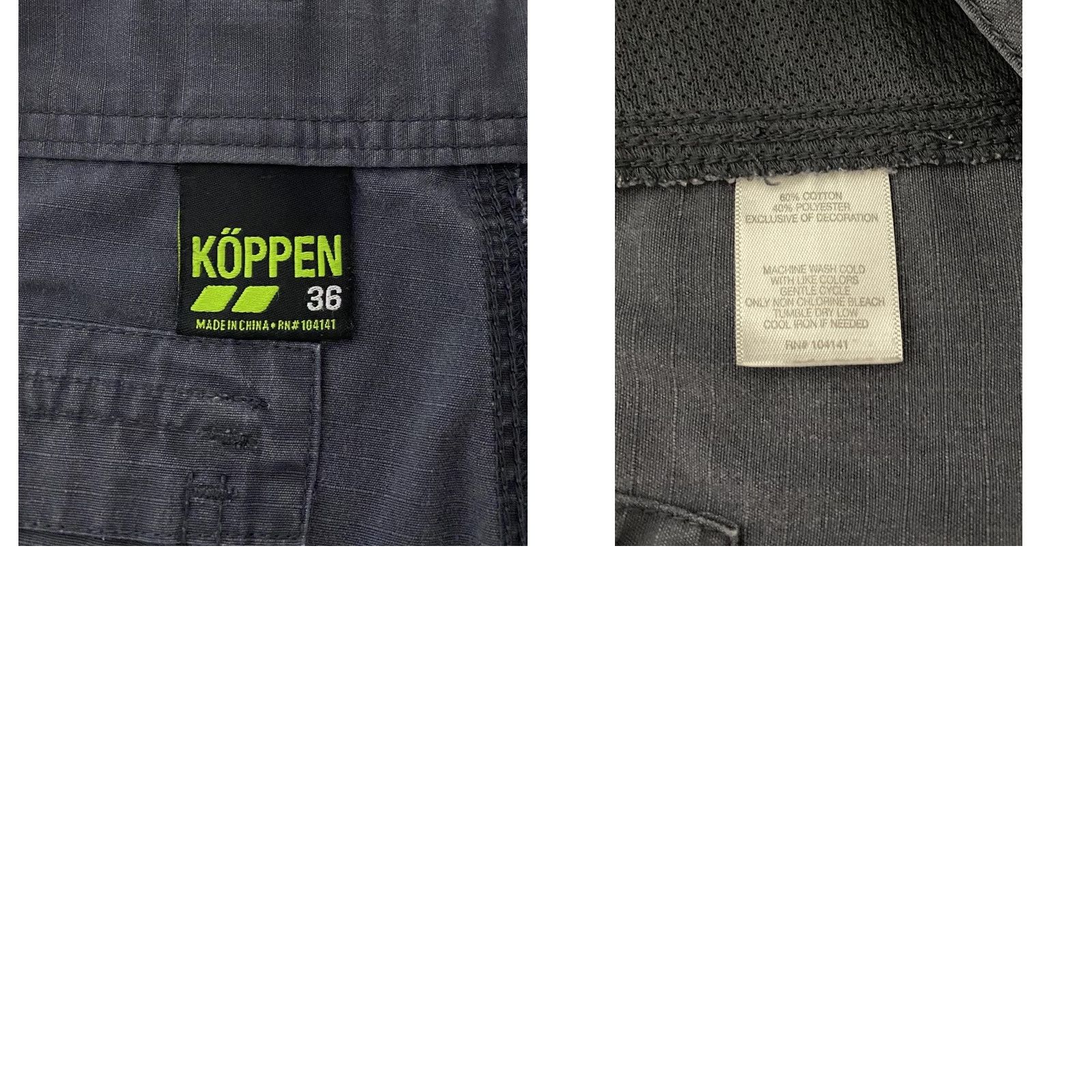 Vintage Köppen Mens 36 Gray Cargo Shorts Cotton Polyester Lightweight Pockets Travel Outdoor Casual Summer Size US 36 / EU 52 - 8 Thumbnail