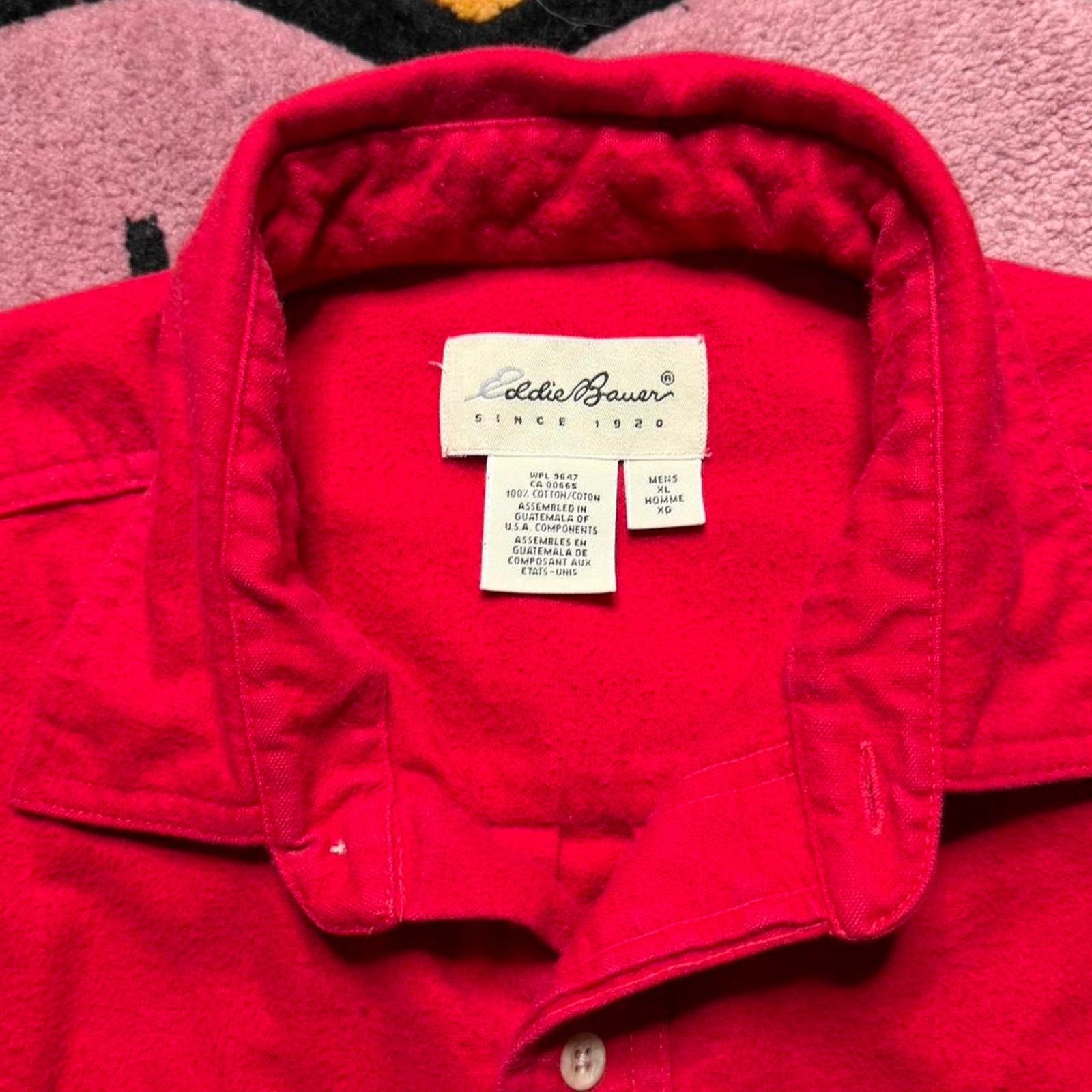 Eddie Bauer Eddie Bauer Casual Button Up Flannel Shirt Size XL Red Size US XL / EU 56 / 4 - 3 Thumbnail