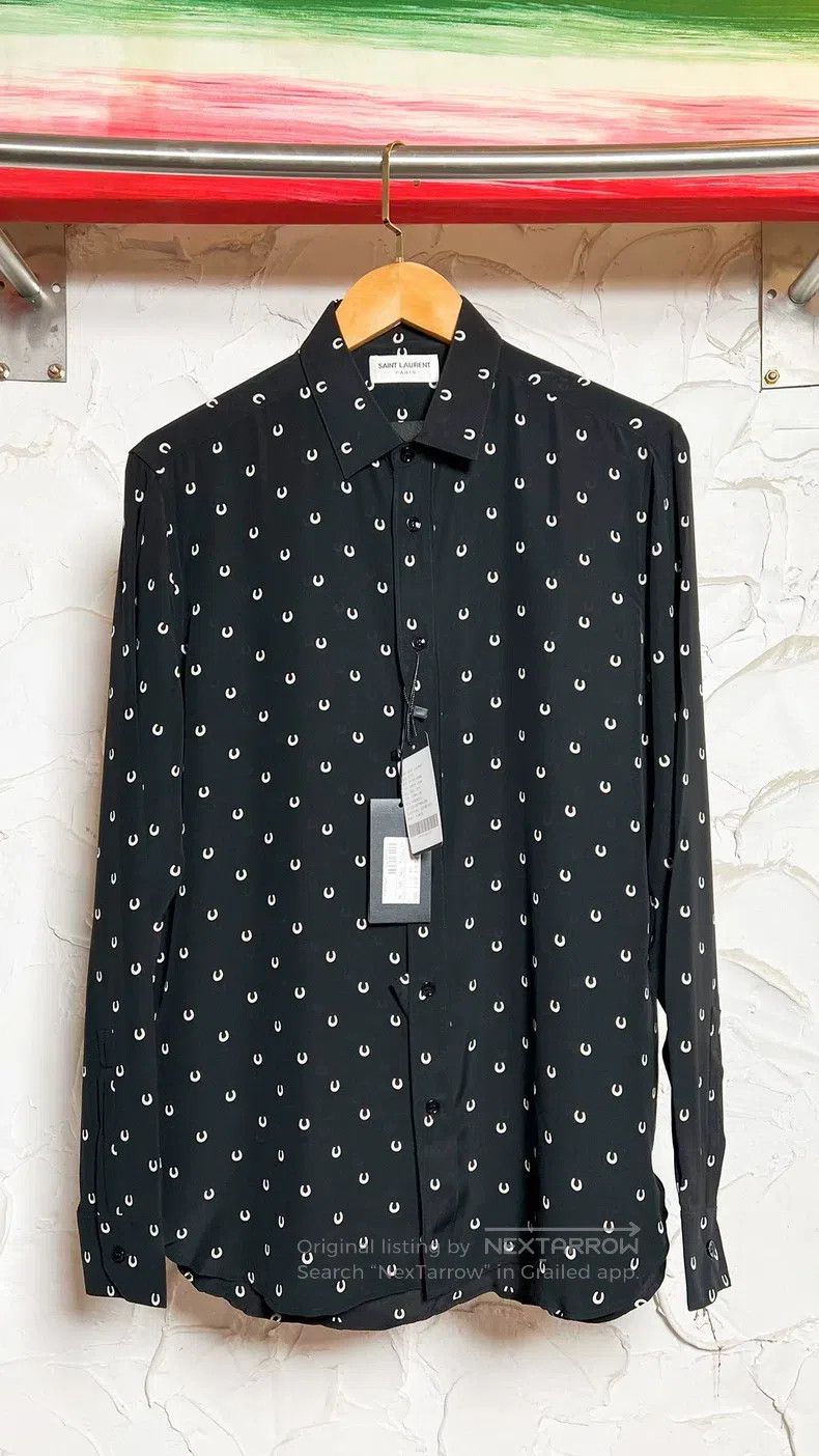 Saint Laurent Paris Saint Laurent Paris size 37 Mulberry silk horseshoe shirt Size US S / EU 44-46 / 1 - 2 Thumbnail