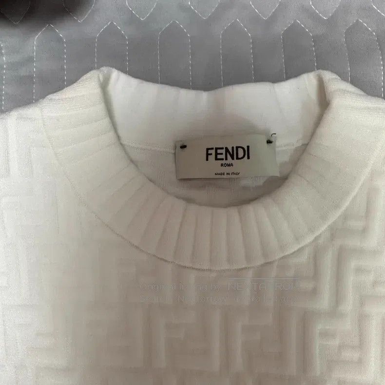 Fendi Fendi White Classic FF Jacquard Sweater Size M / US 6-8 / IT 42-44 - 2 Thumbnail