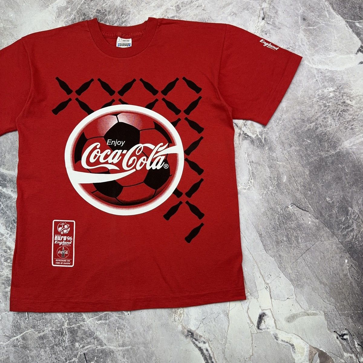Coca Cola × Vintage Vintage Coca Cola T shirt Uefa Euro 96 Promo 1994 XL Soccer Size US XL / EU 56 / 4 - 10 Thumbnail
