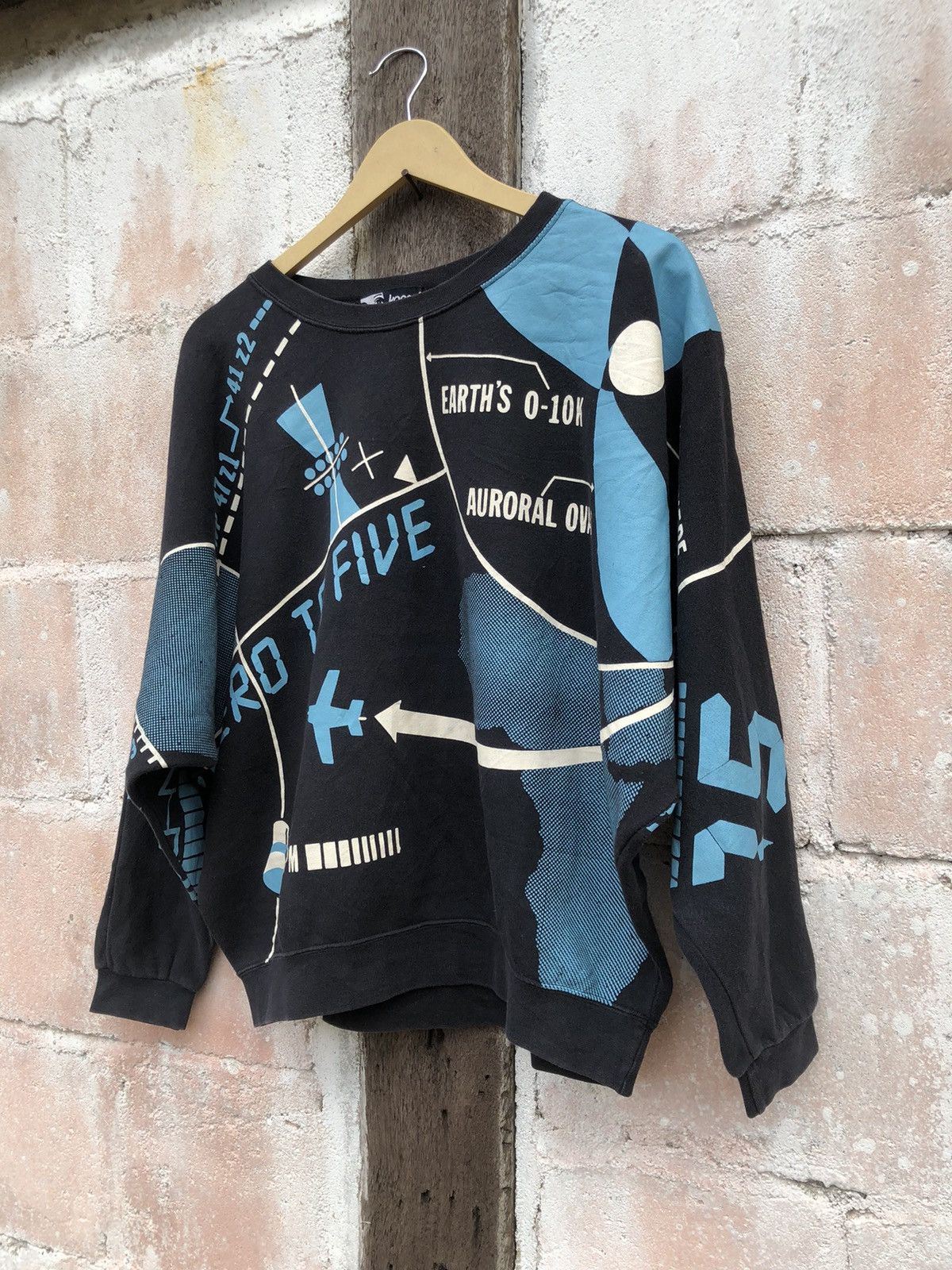 Designer Kansai Yamamoto Full Print Baggy Sweatshirt Size US M / EU 48-50 / 2 - 3 Thumbnail