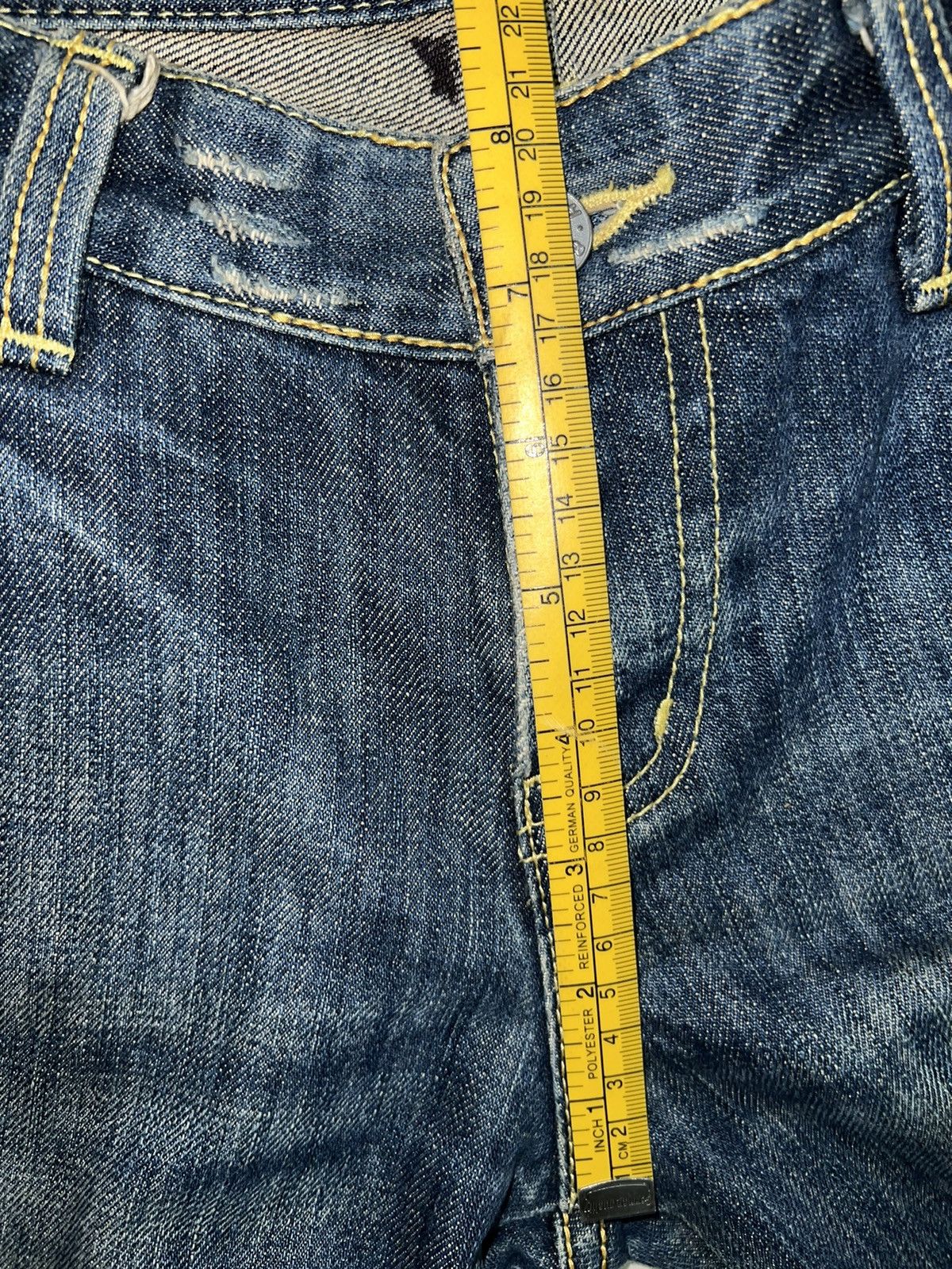 Japanese Brand Flare Jeans Flash Distressed Bootcut Lowrise Denim 32x32 Size US 32 / EU 48 - 13 Thumbnail