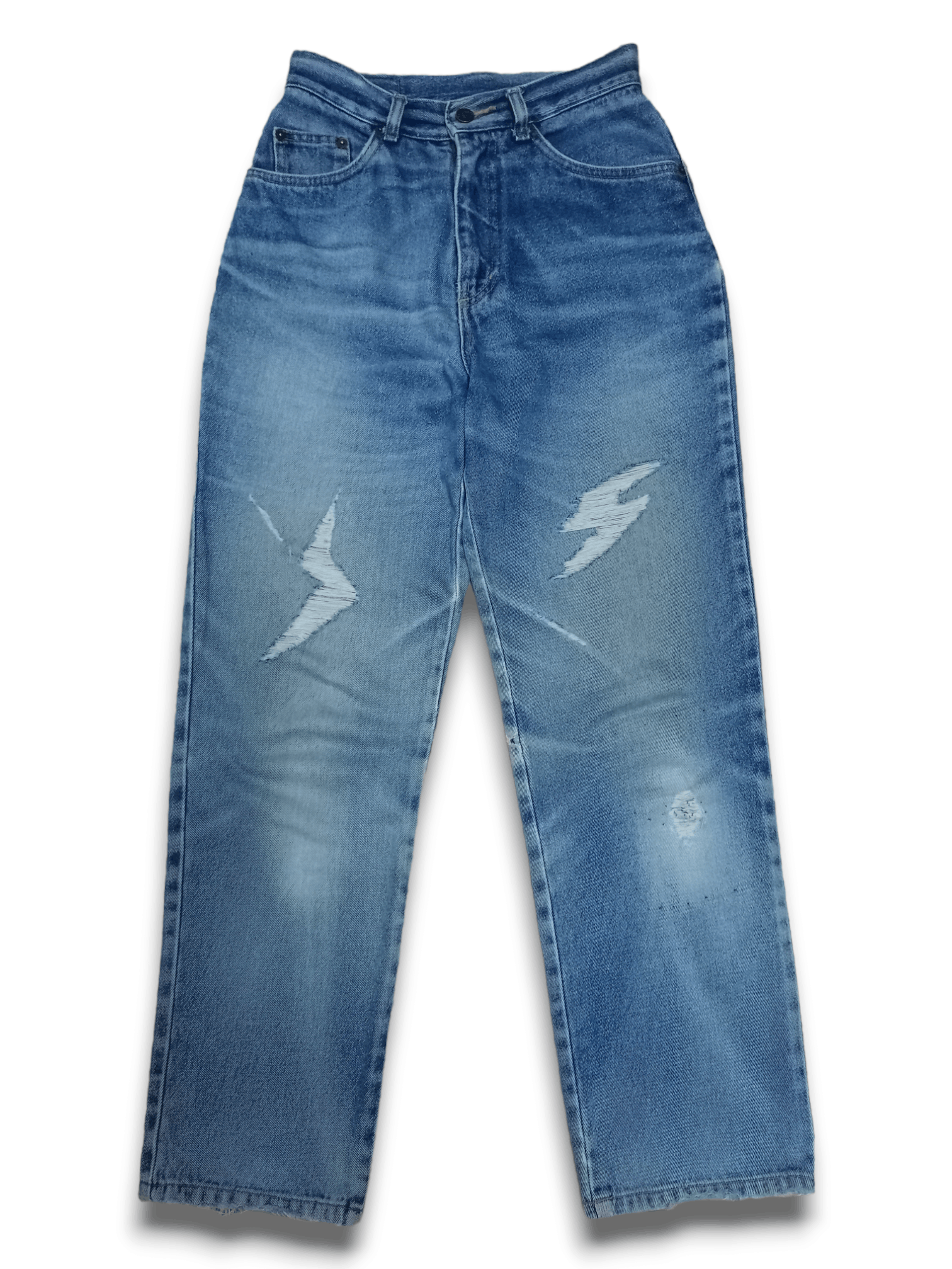 Japanese Brand SALES 🔥 Vintage Japanese Brand Thunder Distressed Jeans Size 25" / US 0 / IT 36 - 1 Thumbnail