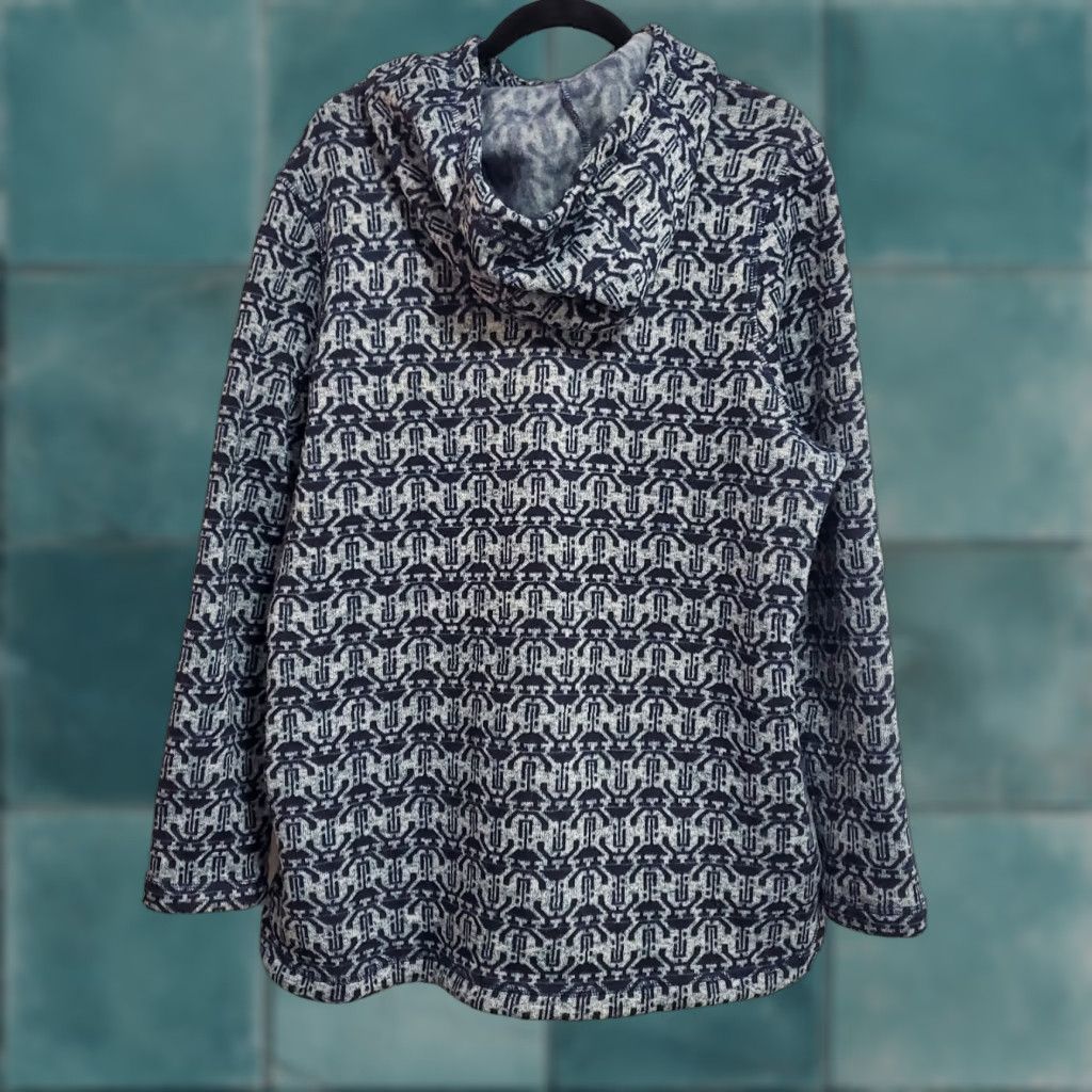 LIV Outdoor VINTAGE LIV Outdoor 1/4 Zip Pullover Women XXL Gray Black Print Fleece Hooded Jacket Size XXL / US 16-18 / IT 52-54 - 1 Thumbnail