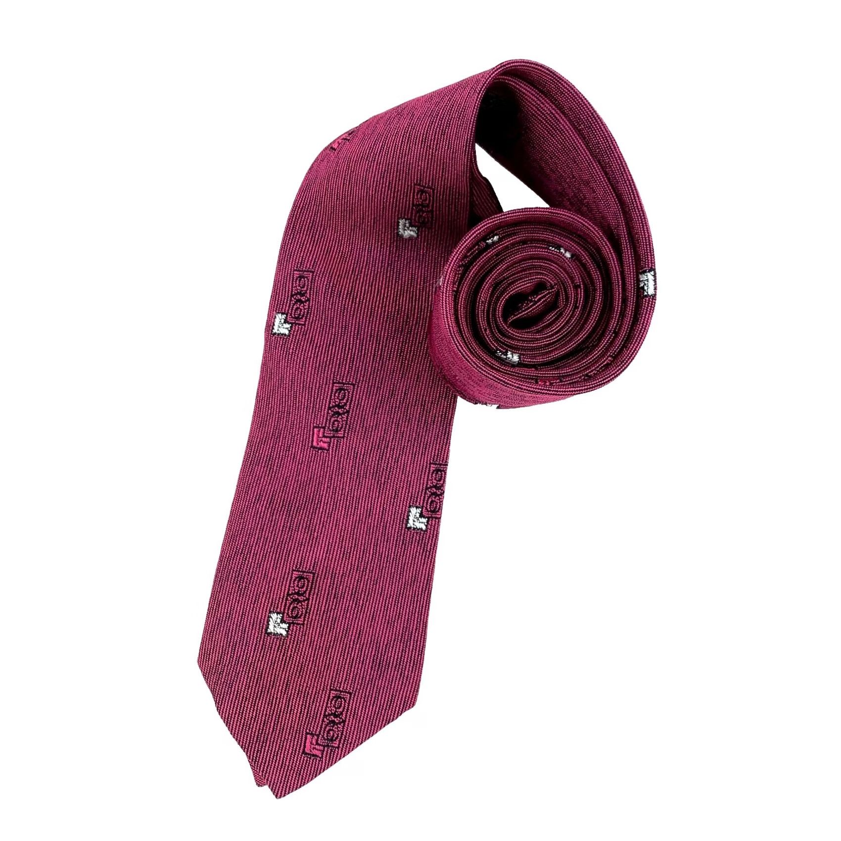 Vintage VINTAGE A Creations Tie Men 54 x 2.5" Pink Purple Gray Black Art Deco Skinny Short 50s 60s Men’s Tie Size ONE SIZE - 6 Thumbnail