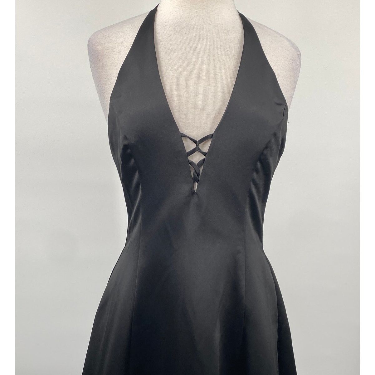 Vintage Vintage Y2k Scott McClintock Lace Up Gown Satin Black NEW Size M / US 6-8 / IT 42-44 - 3 Thumbnail