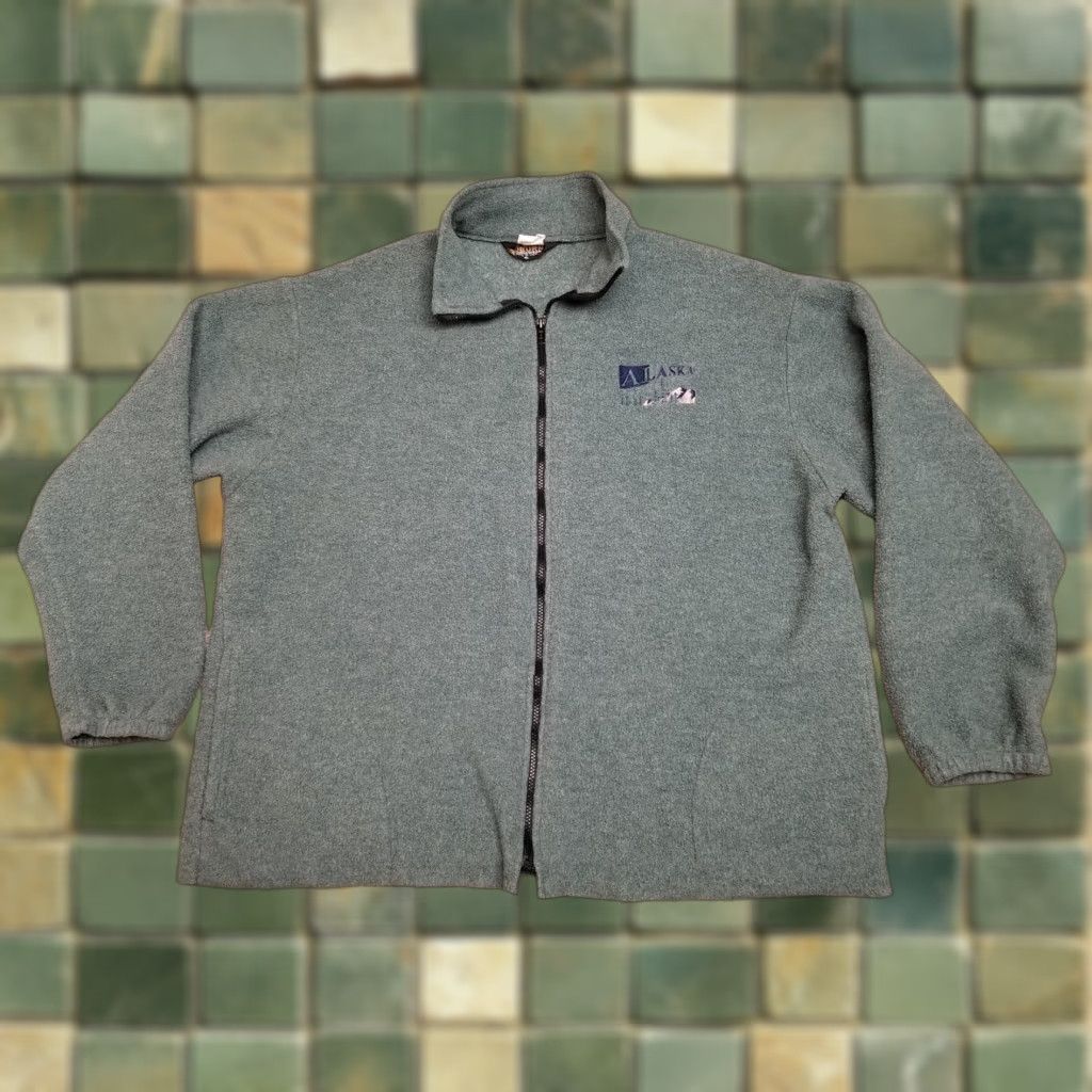Vintage VINTAGE Auburn Sportswear Fleece Jacket Mens XL Gray Alaska 100% Polyester USA Size US XL / EU 56 / 4 - 1 Thumbnail