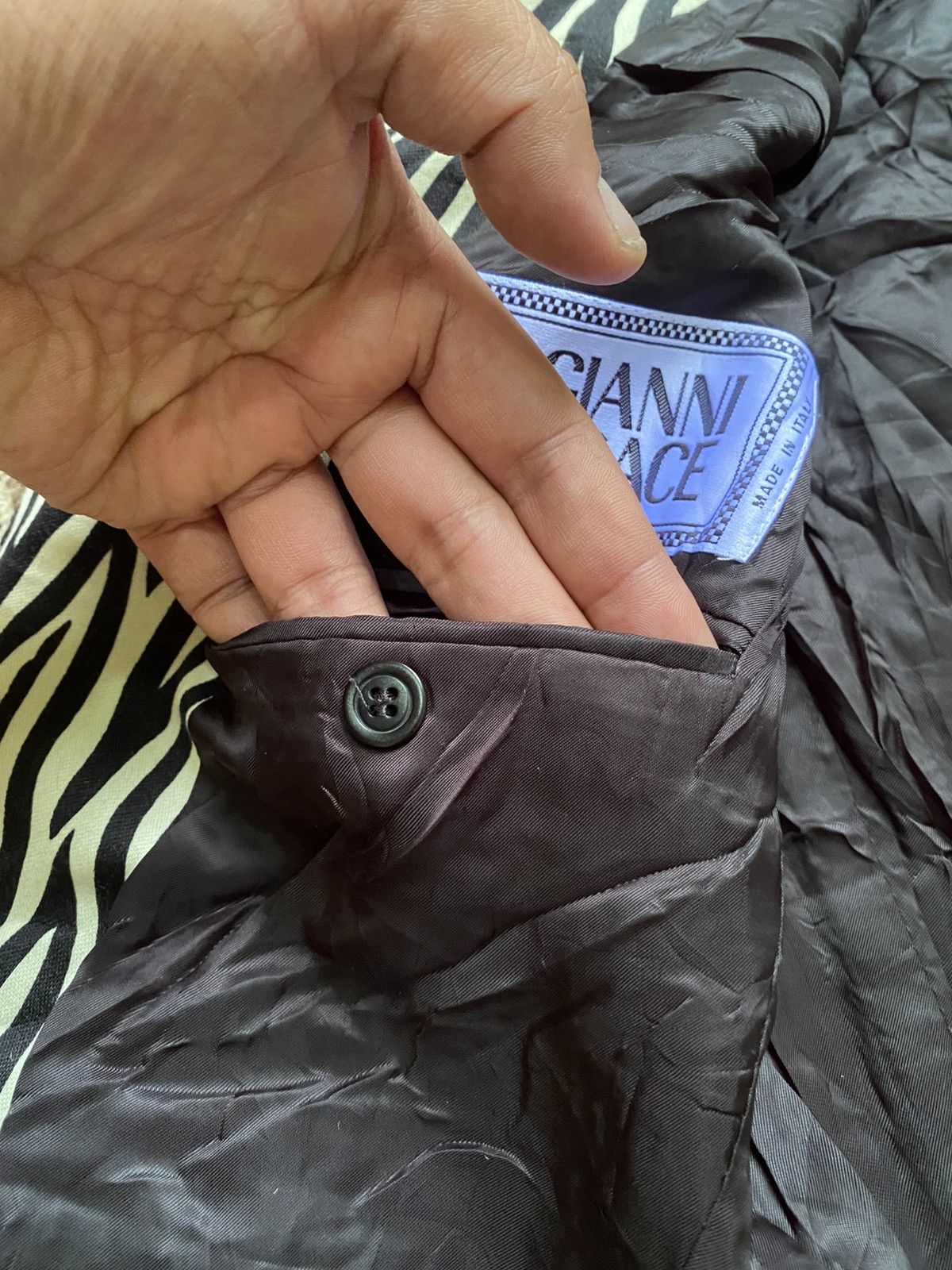 Versace Giani Versace Vintage Zebra Medusa Pure Wool Tailored Jacket Size 46S - 14 Thumbnail