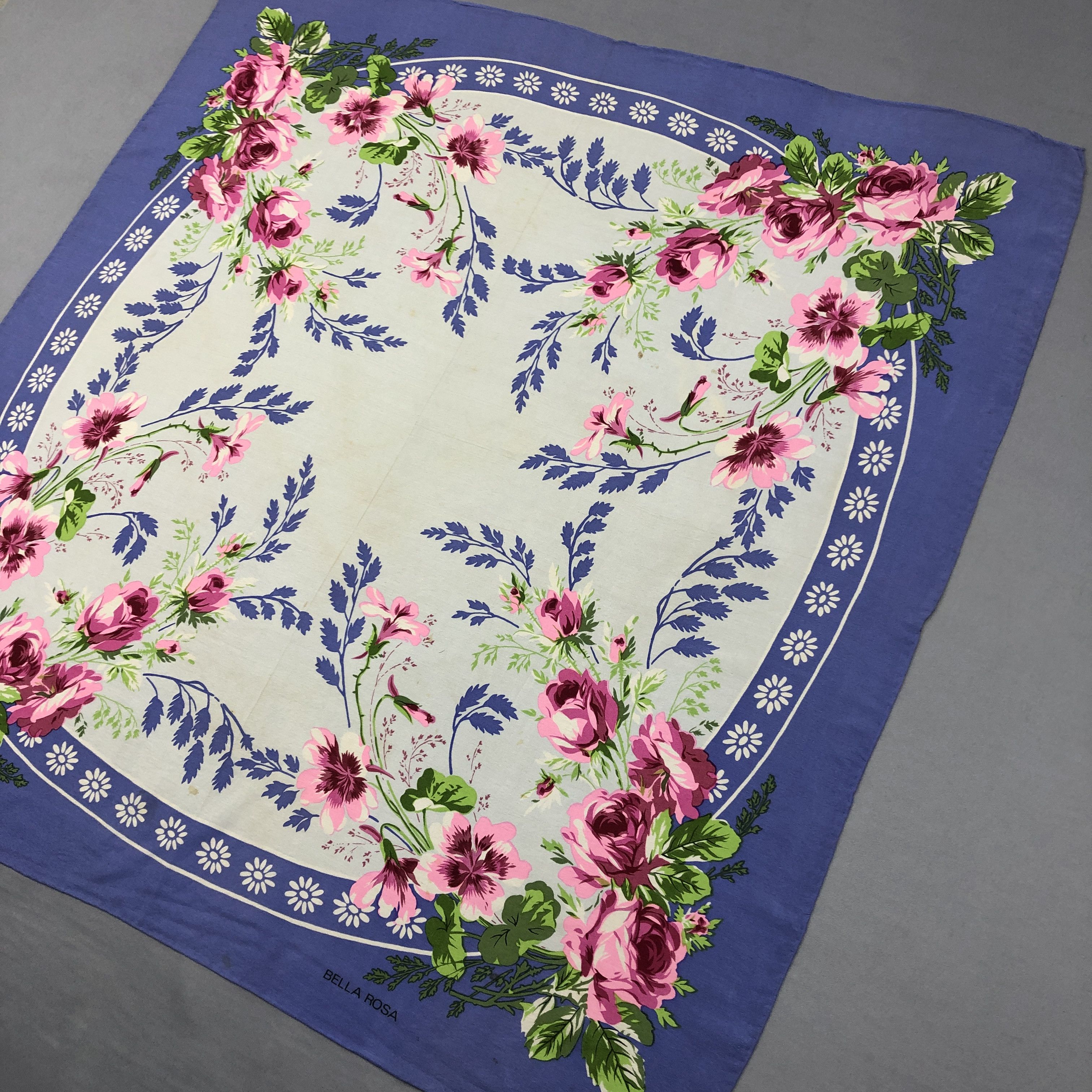 Japanese Brand Vintage Bella Rosa SILK Scarf Twill Stole Wraps Scarves Size ONE SIZE - 2 Thumbnail